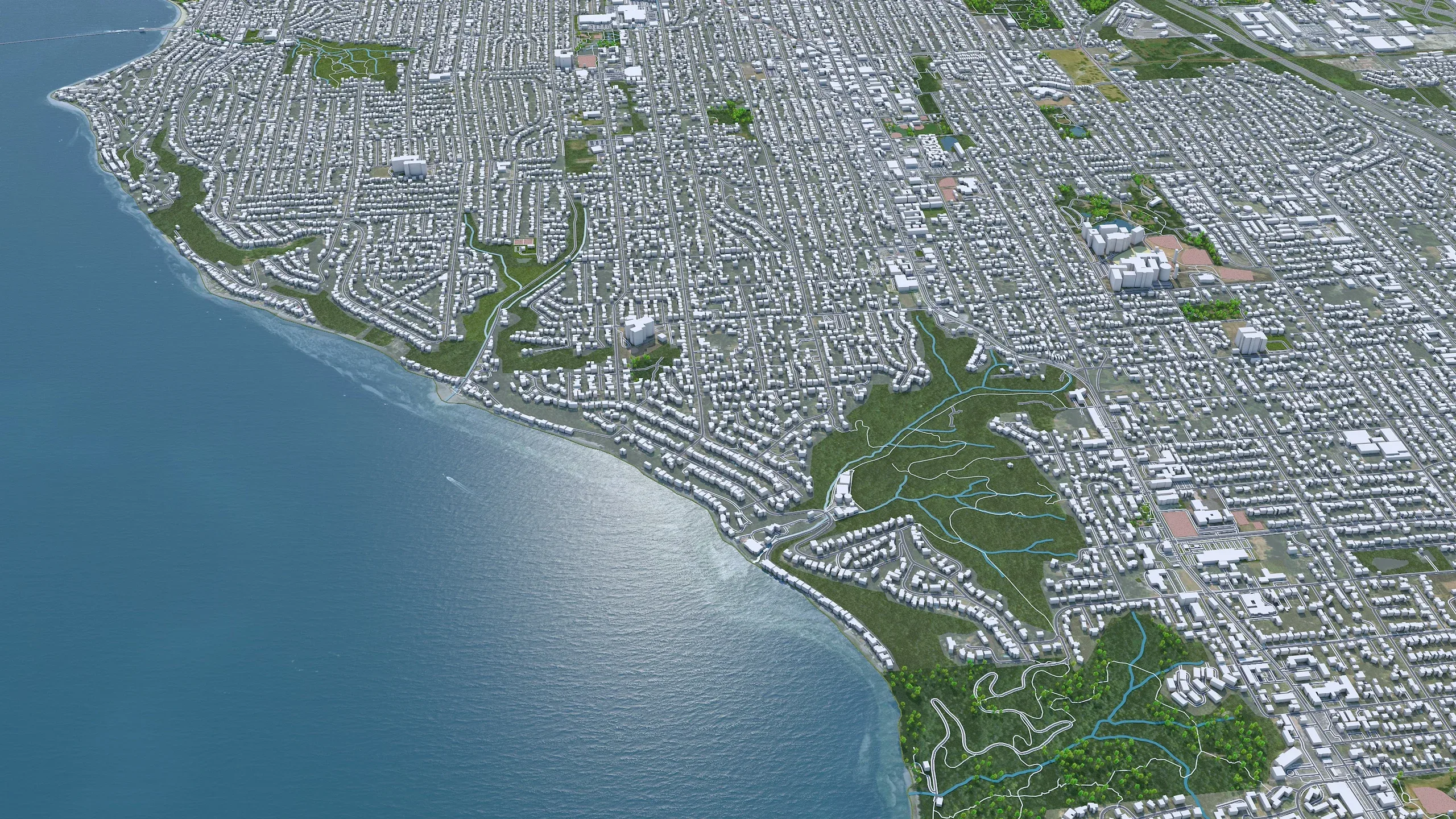 Seattle City Washington 3D Model 55km