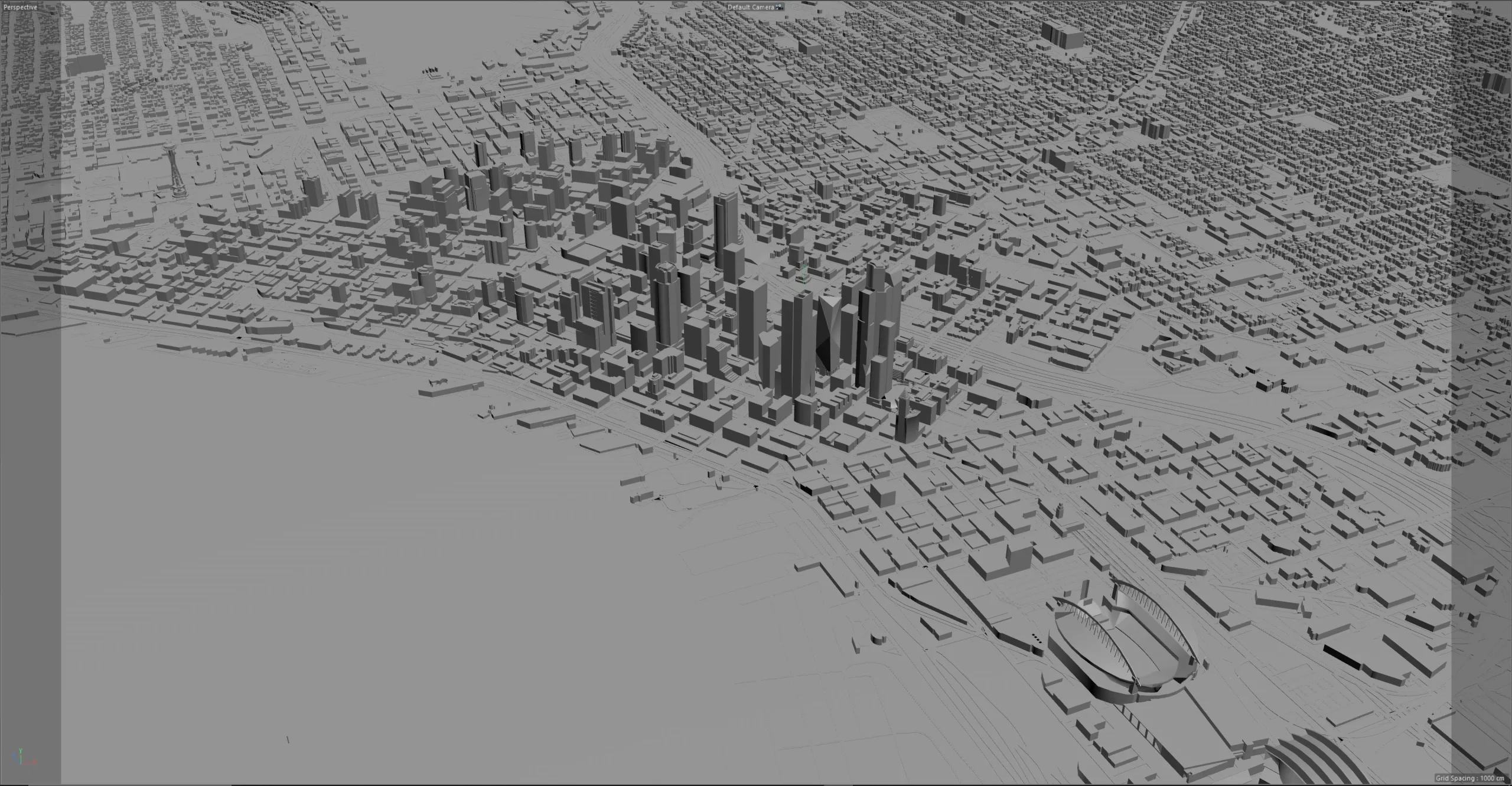 Seattle City Washington 3D Model 55km