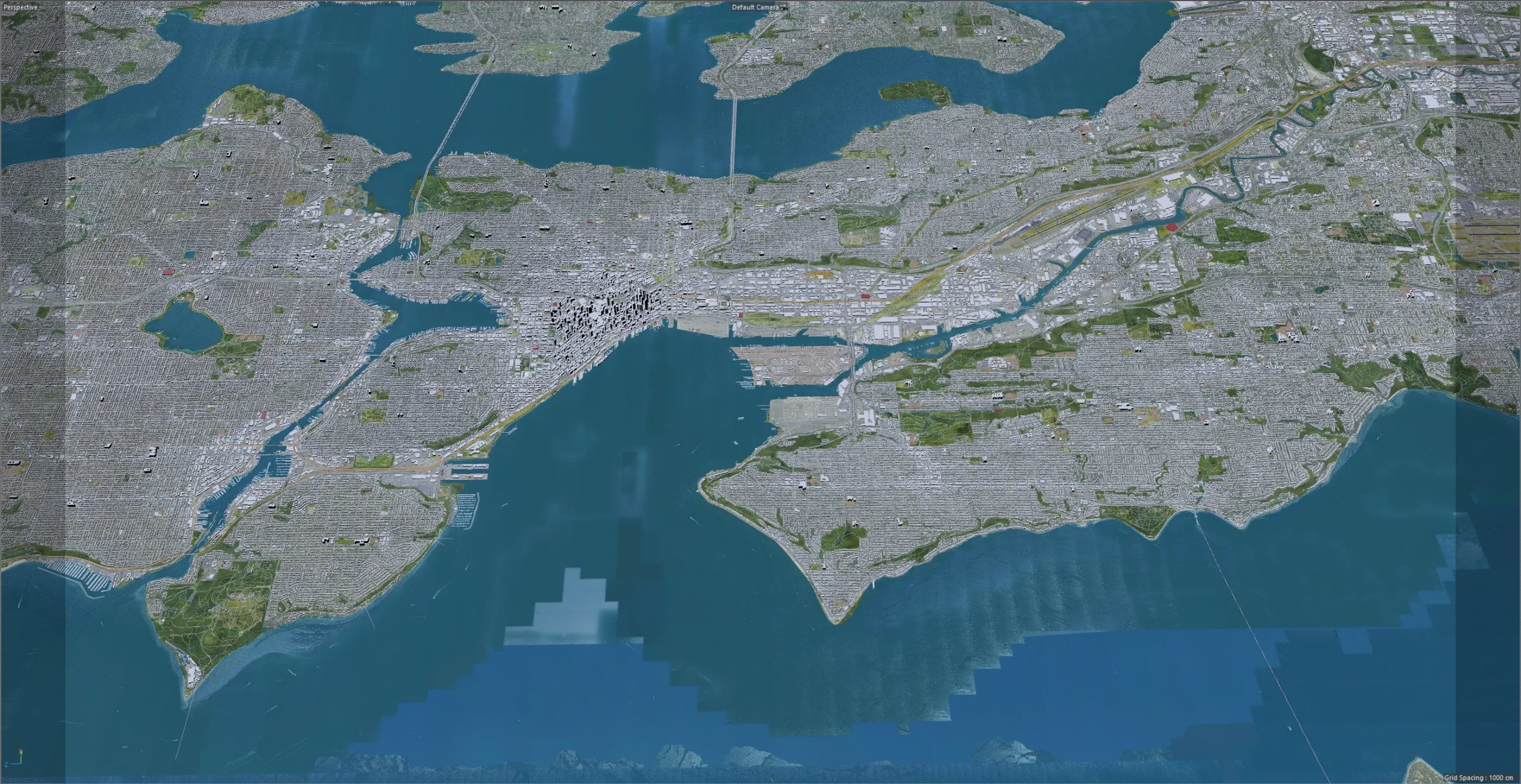 Seattle City Washington 3D Model 55km