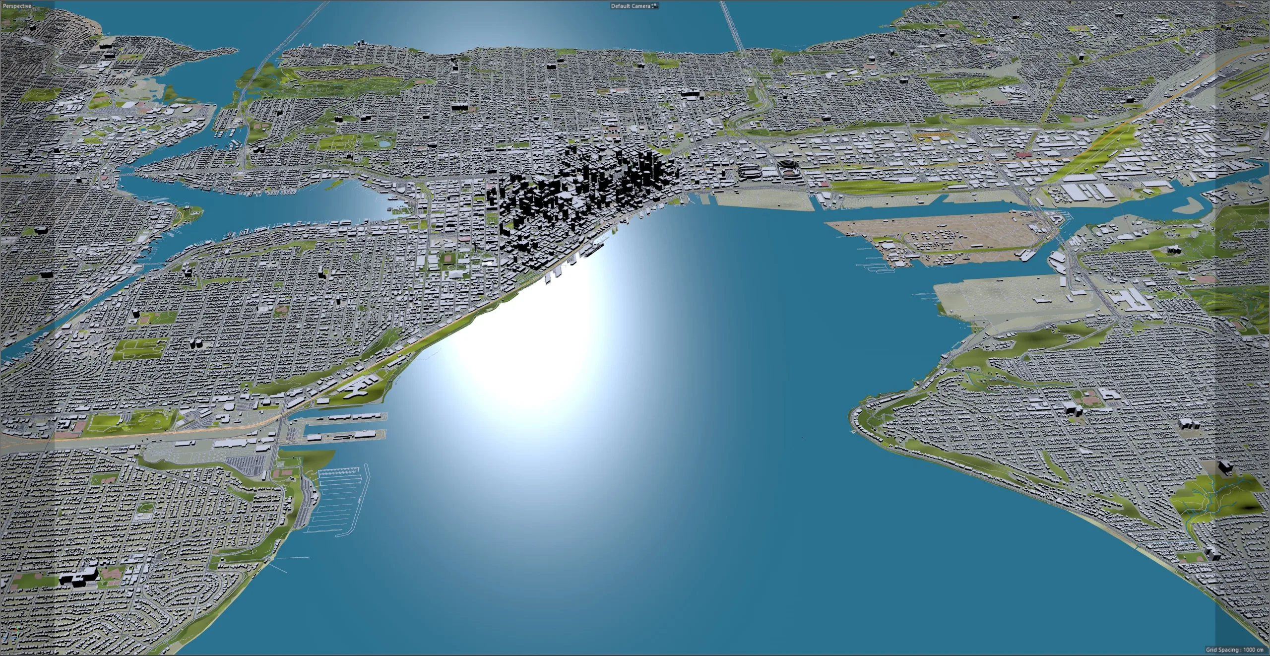 Seattle City Washington 3D Model 55km