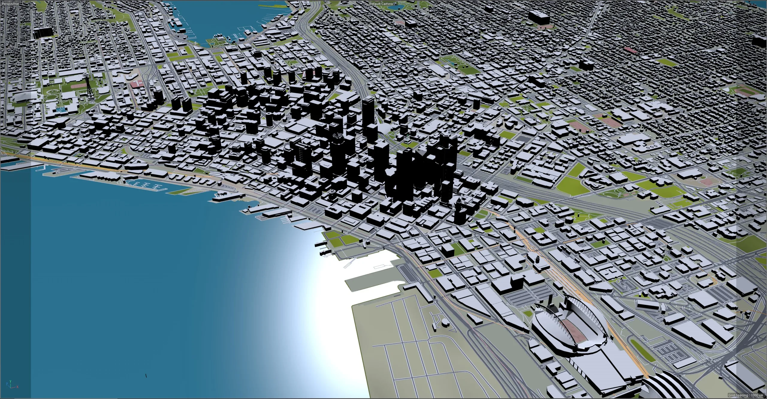 Seattle City Washington 3D Model 55km