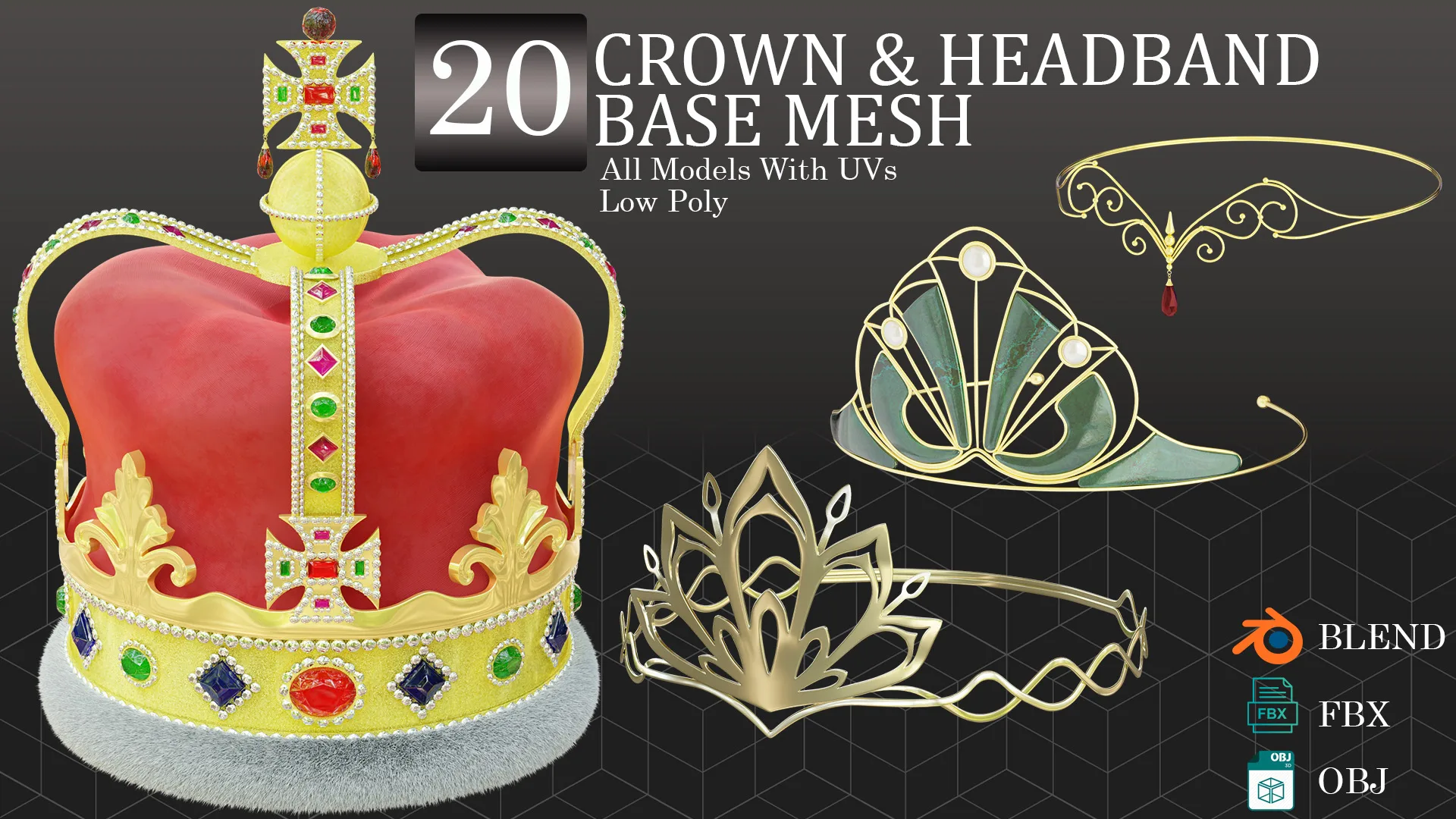 20 CROWN & HEADBAND - BASE MESH