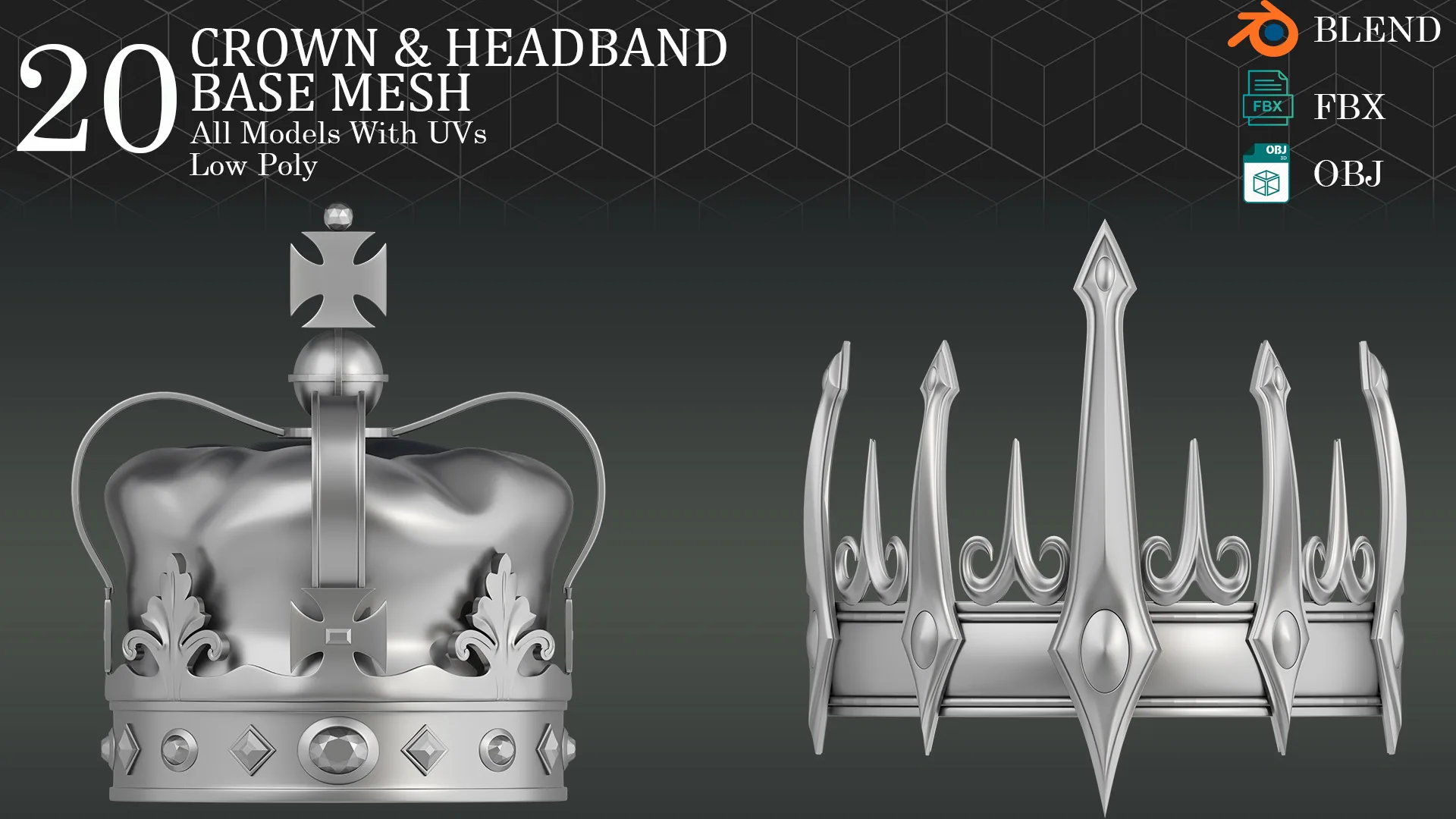 20 CROWN & HEADBAND - BASE MESH