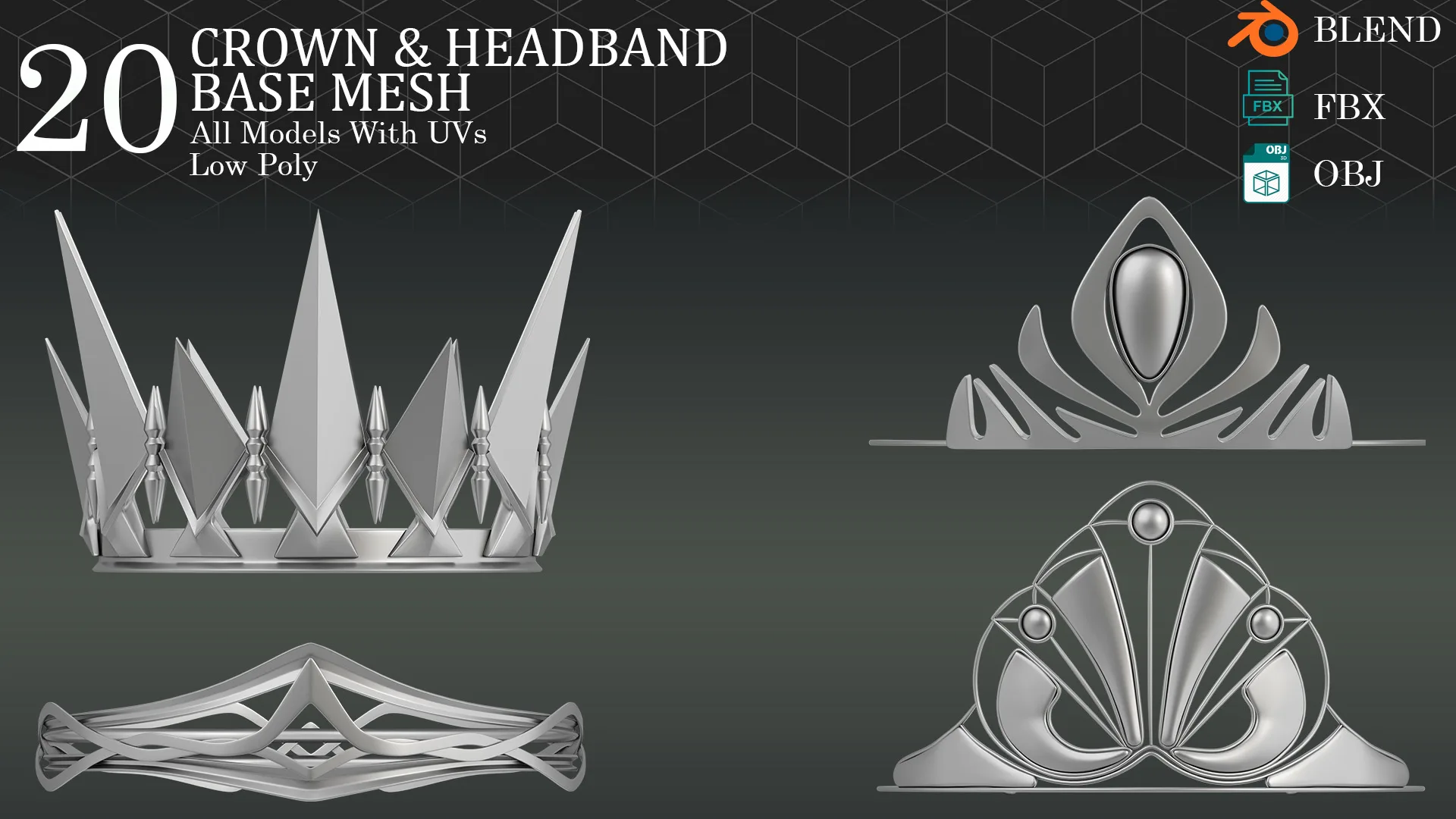 20 CROWN & HEADBAND - BASE MESH