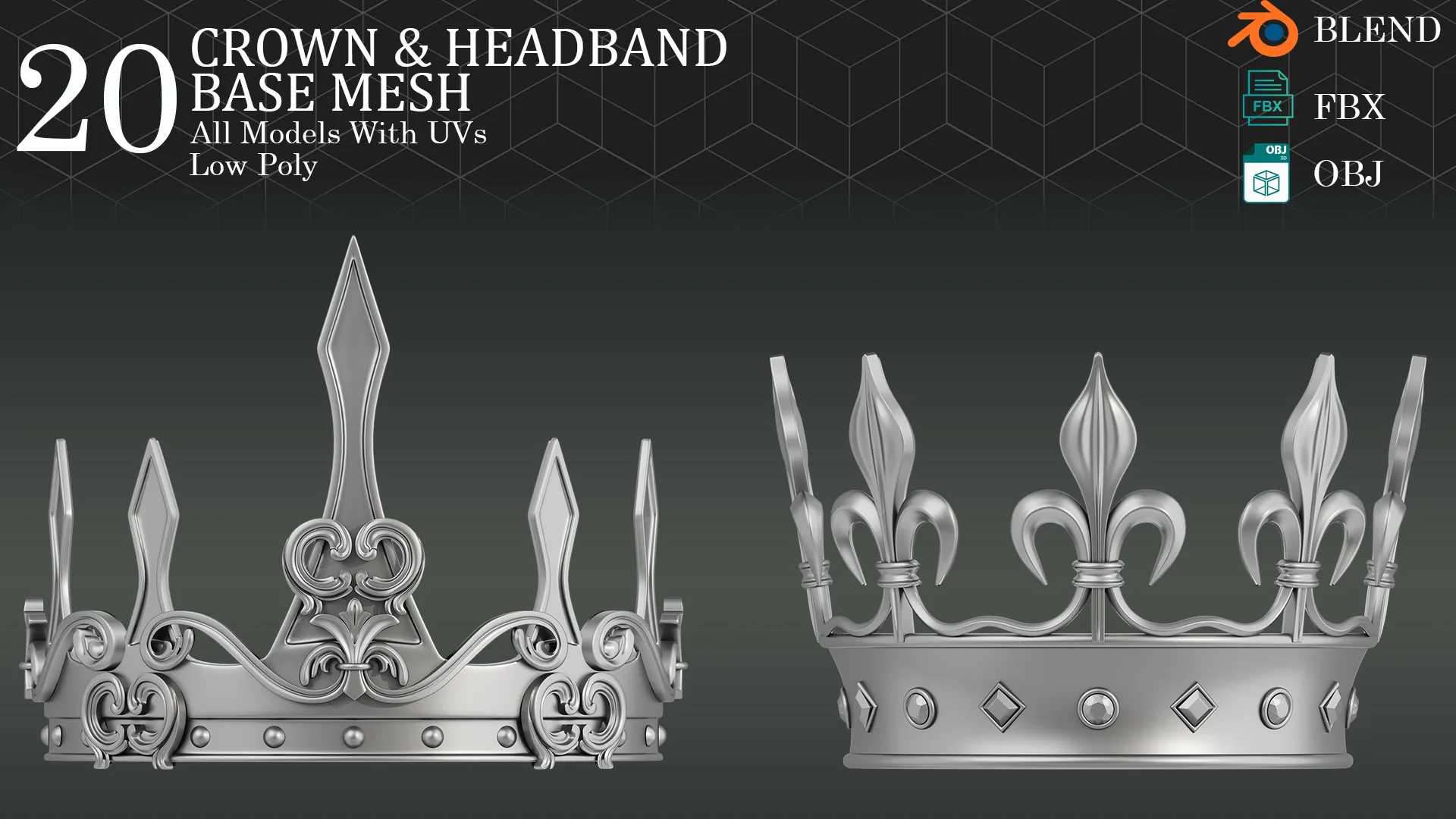 20 CROWN & HEADBAND - BASE MESH