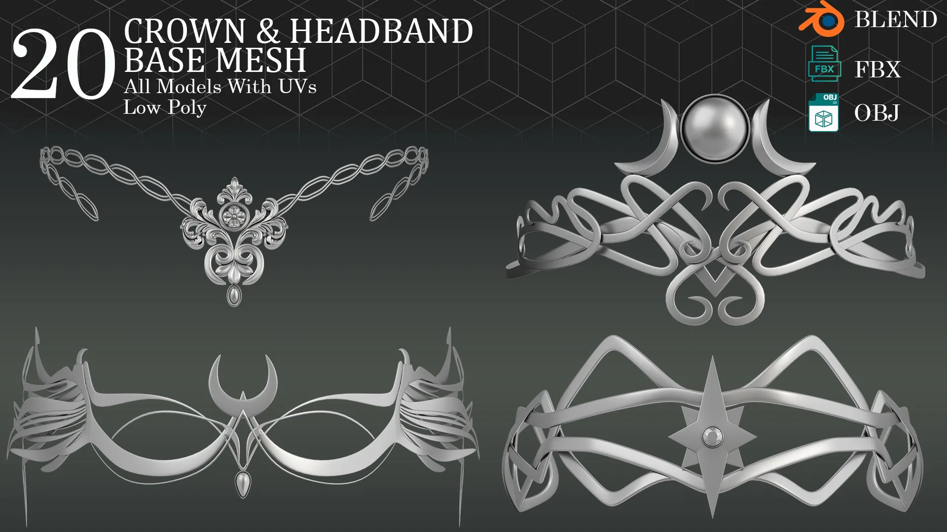 20 CROWN & HEADBAND - BASE MESH