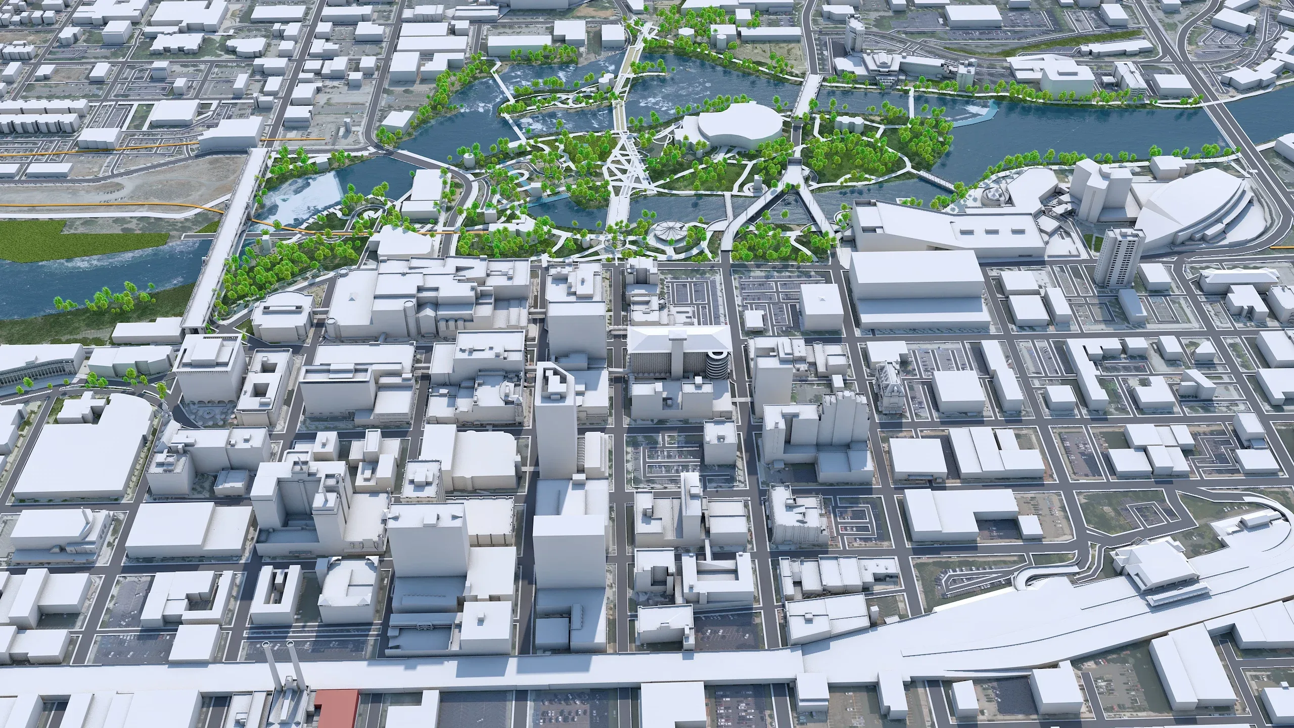 Spokane city Washington USA 3d model 35km
