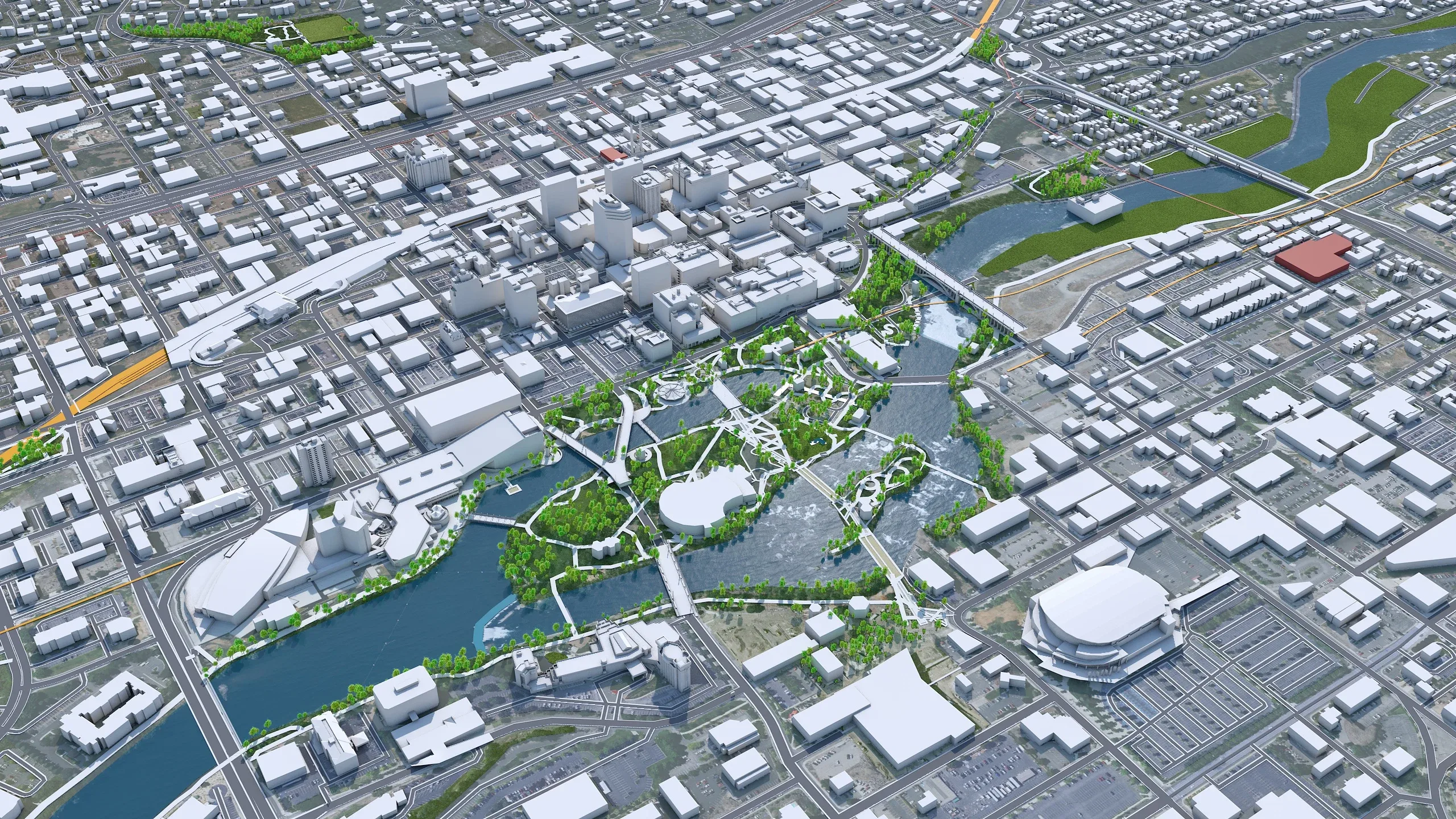 Spokane city Washington USA 3d model 35km