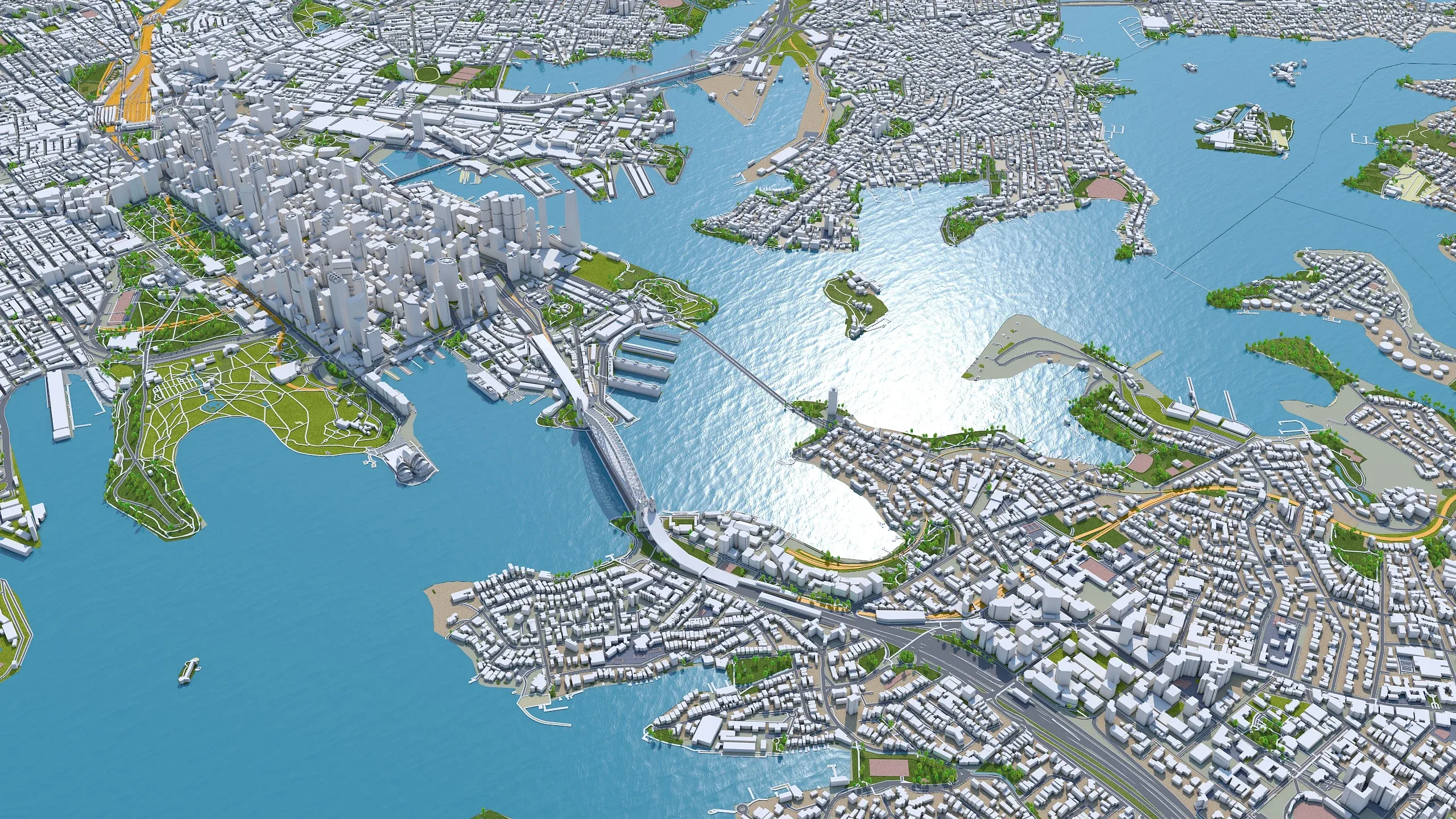 Sydney City Australia 3D Model 120km
