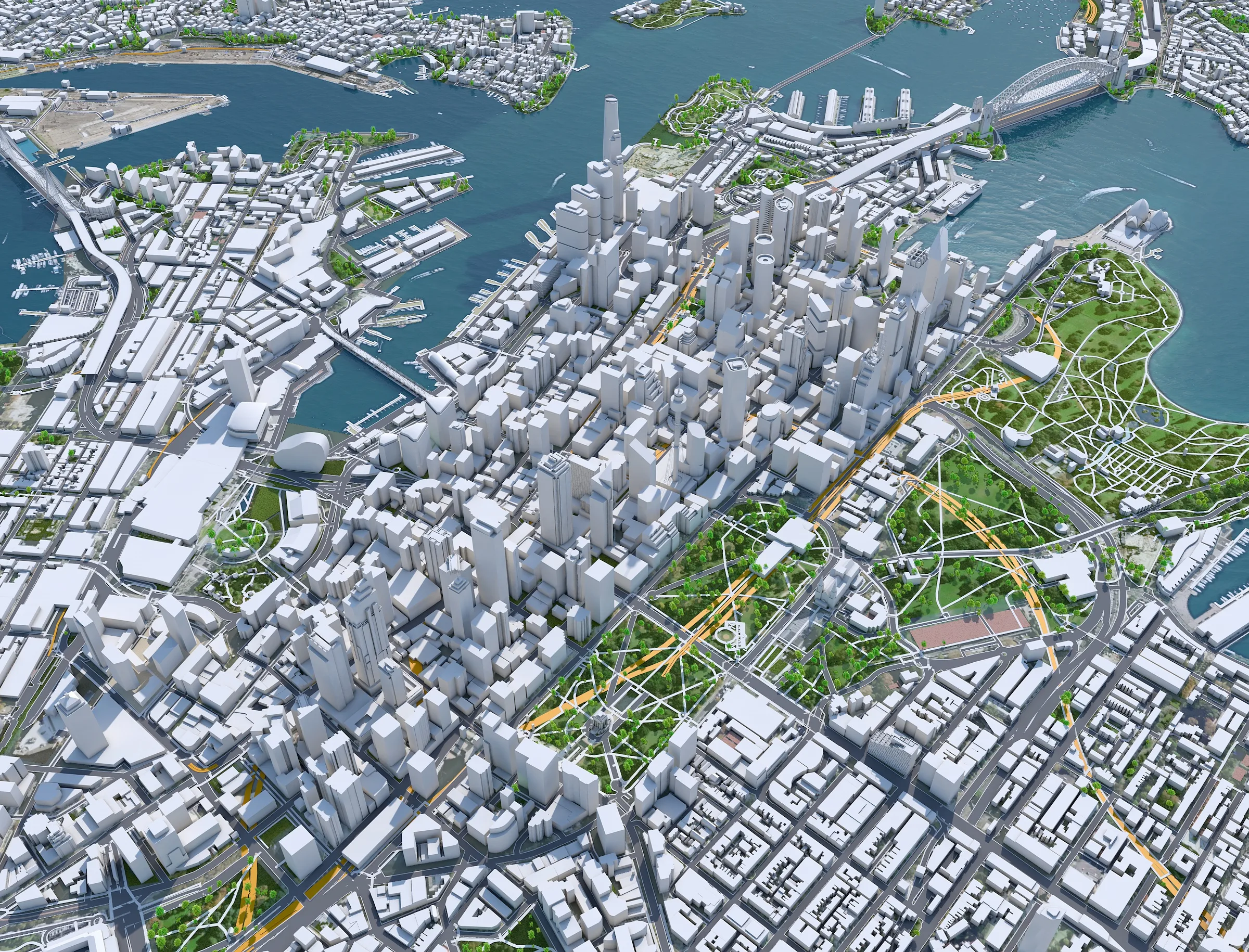 Sydney City Australia 3D Model 120km
