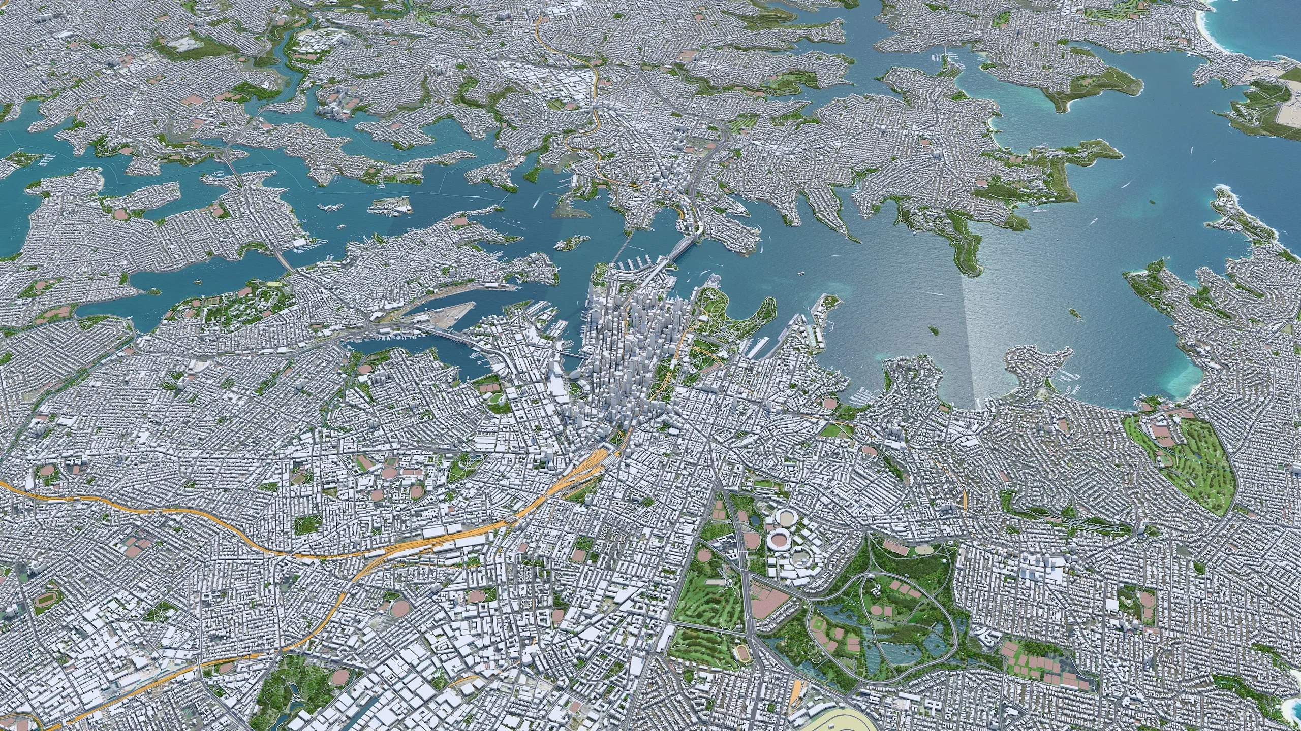 Sydney City Australia 3D Model 120km