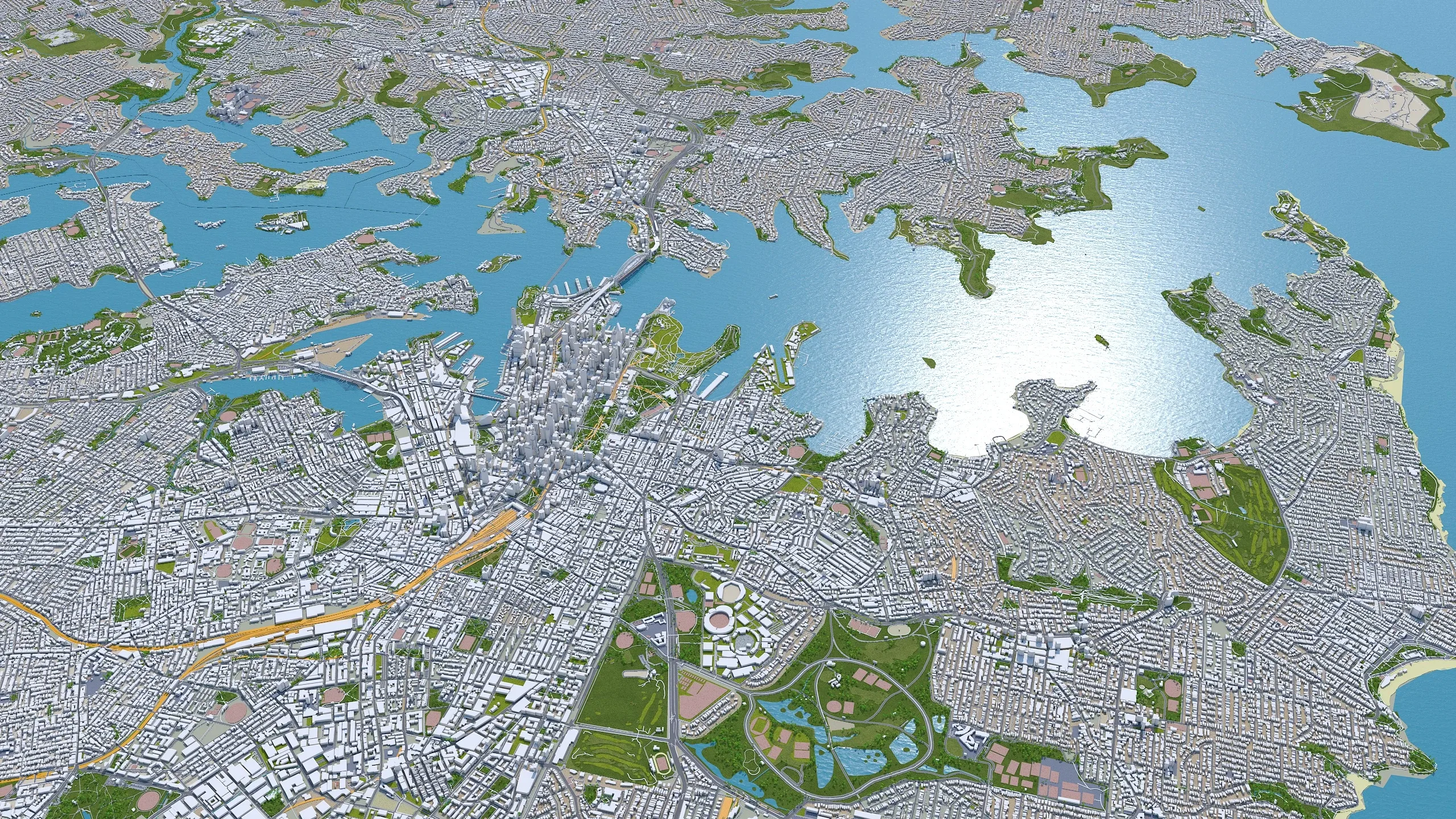 Sydney City Australia 3D Model 120km