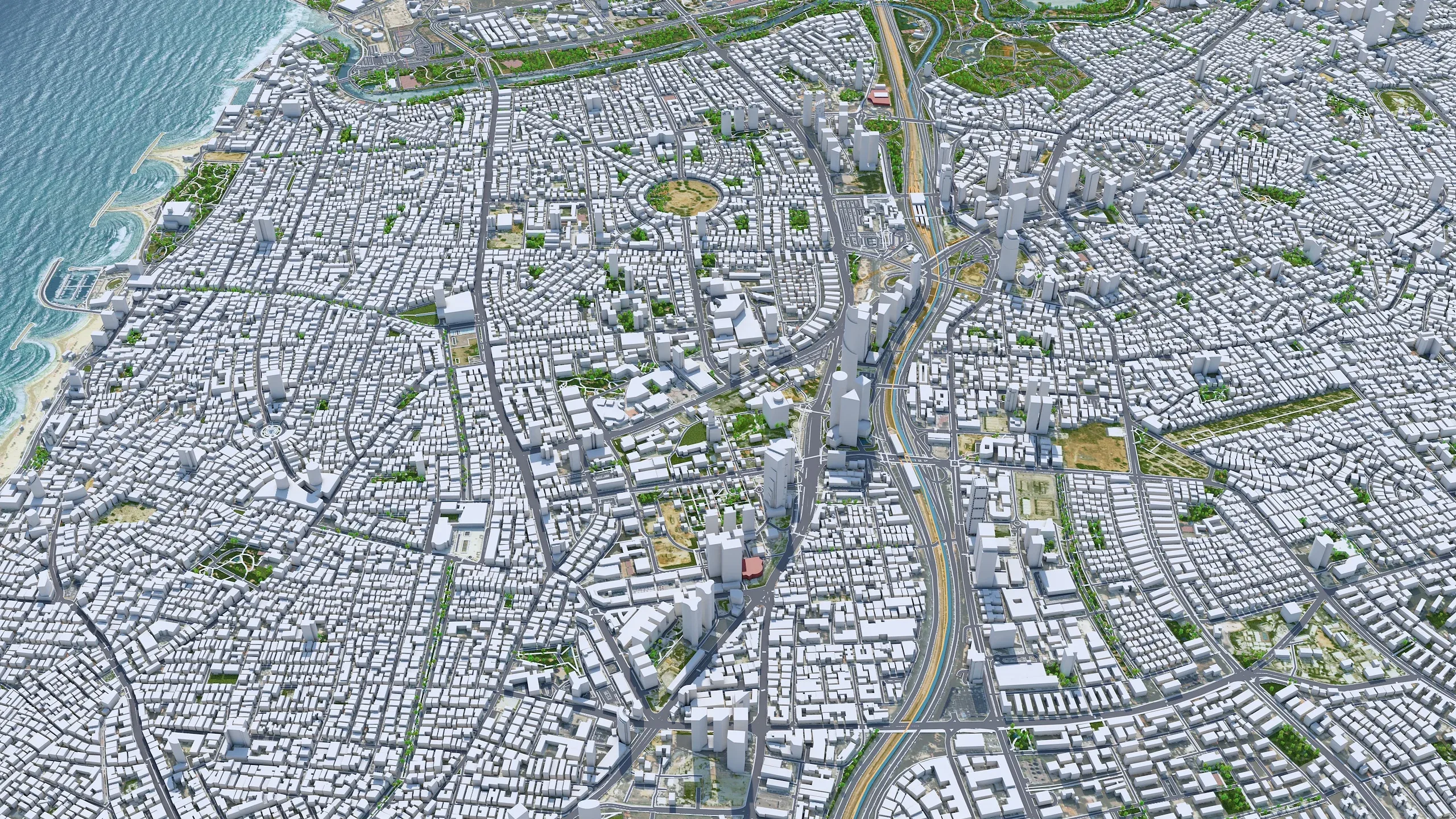 Tel Aviv City Israel 3D Model 30km