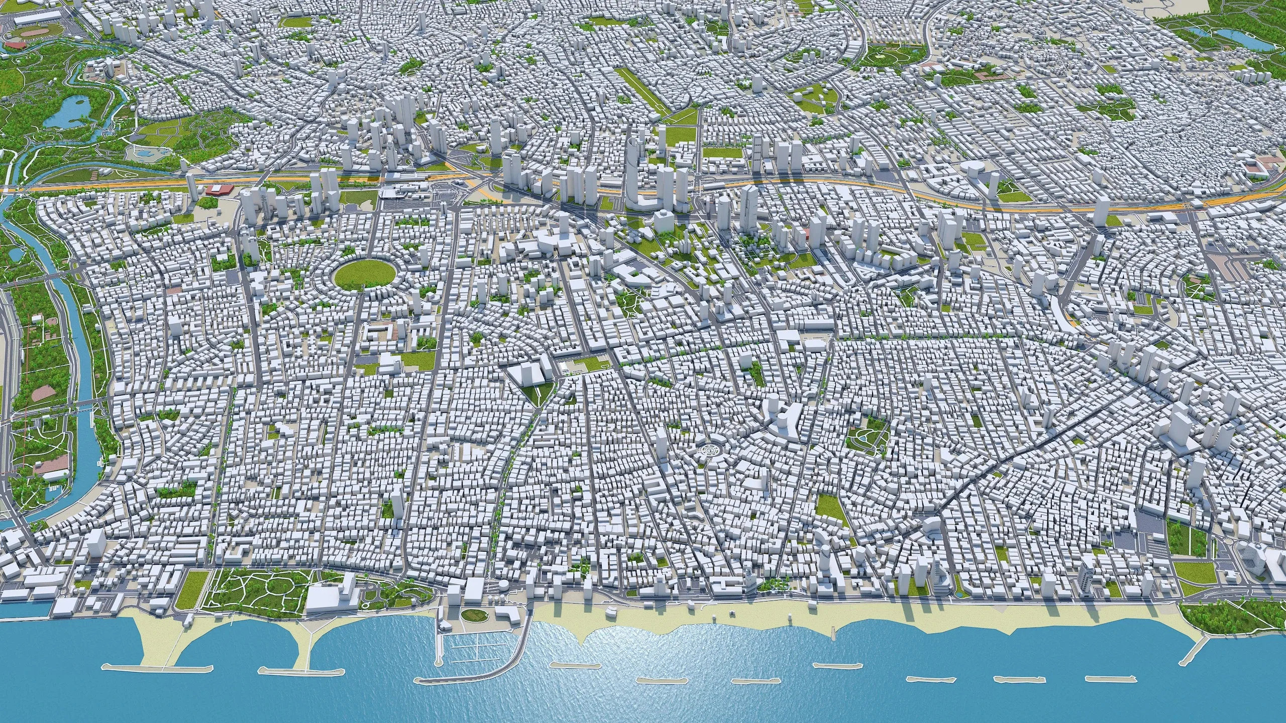 Tel Aviv City Israel 3D Model 30km