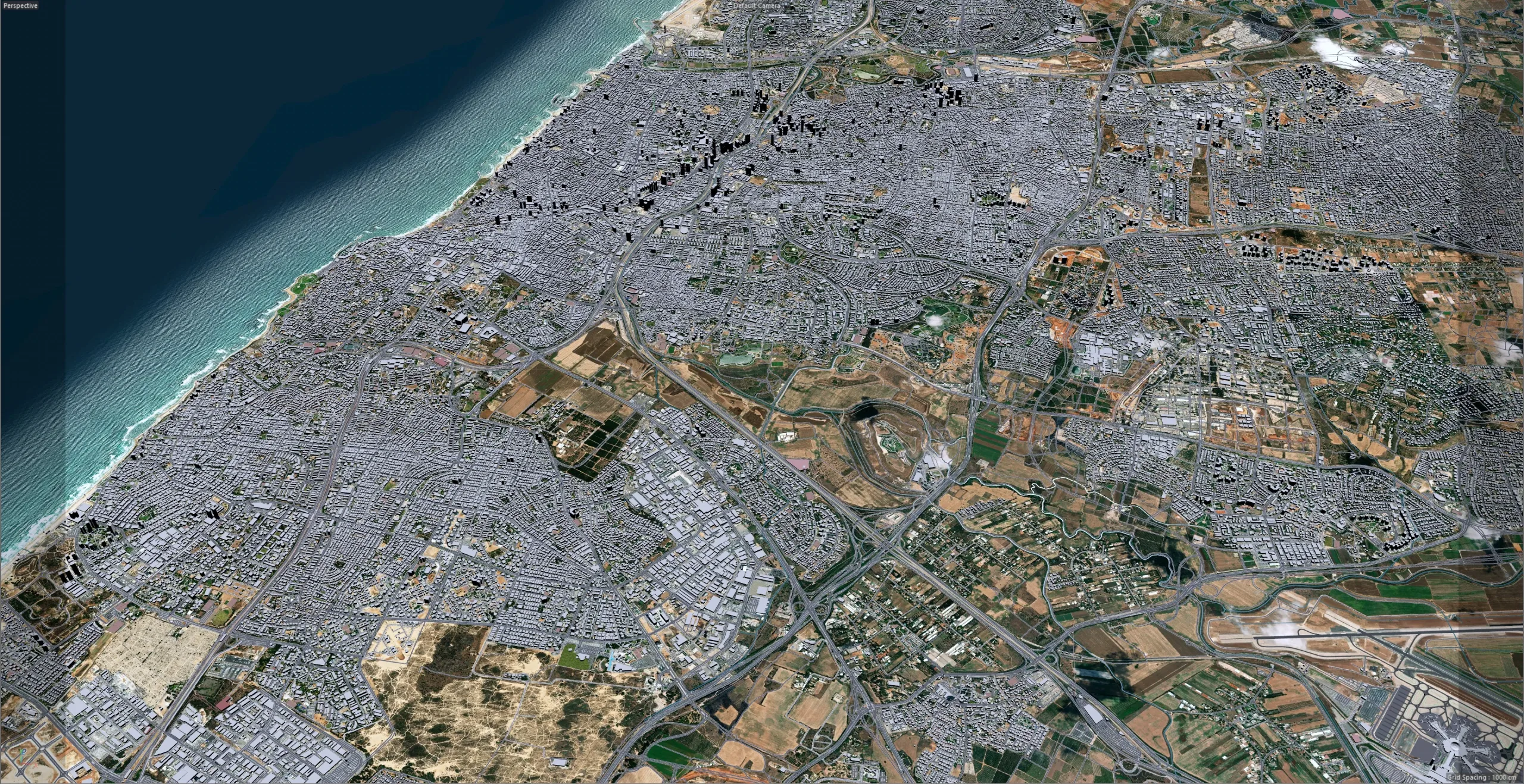 Tel Aviv City Israel 3D Model 30km