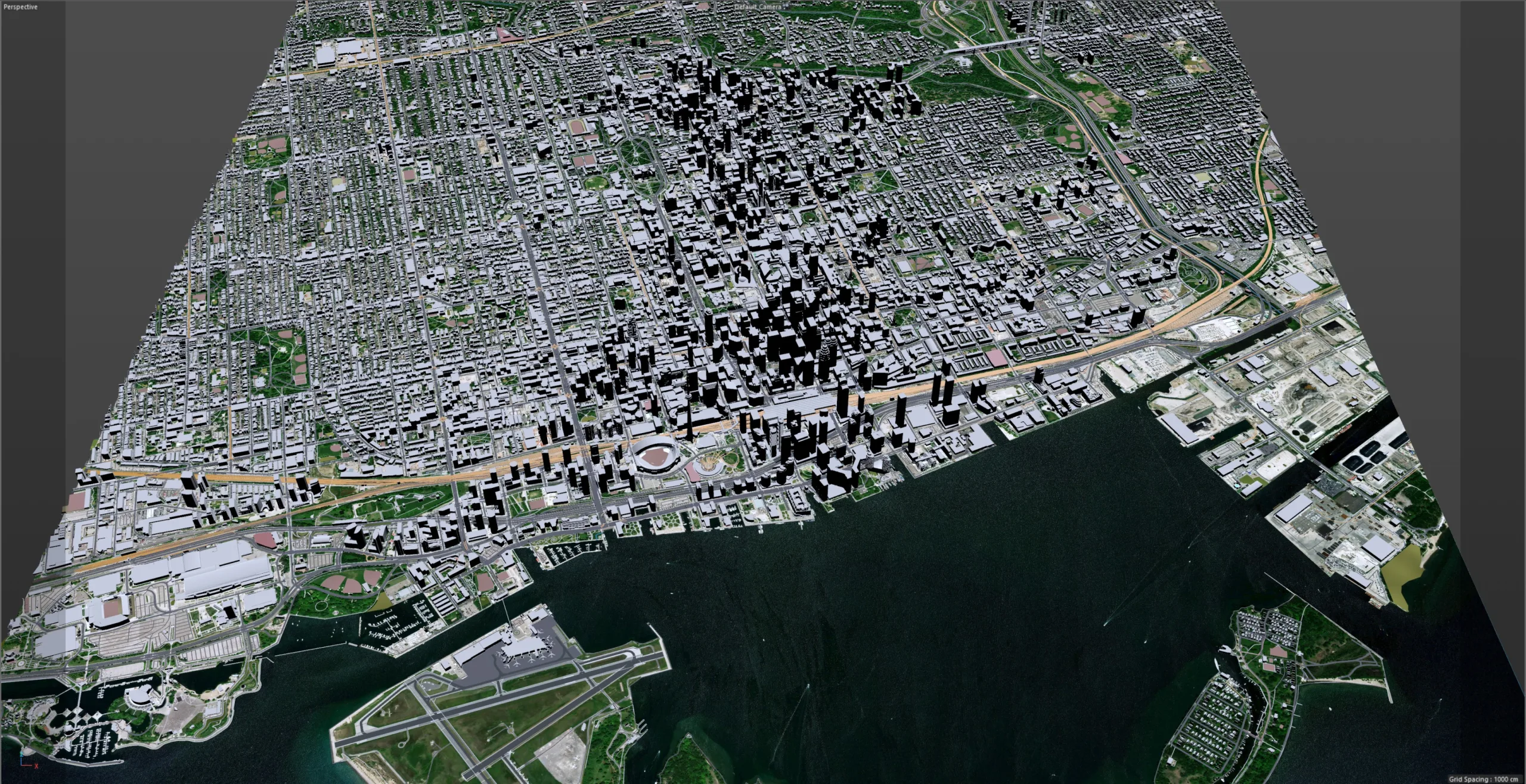 Toronto Downtown City Canada 3D Model 9km