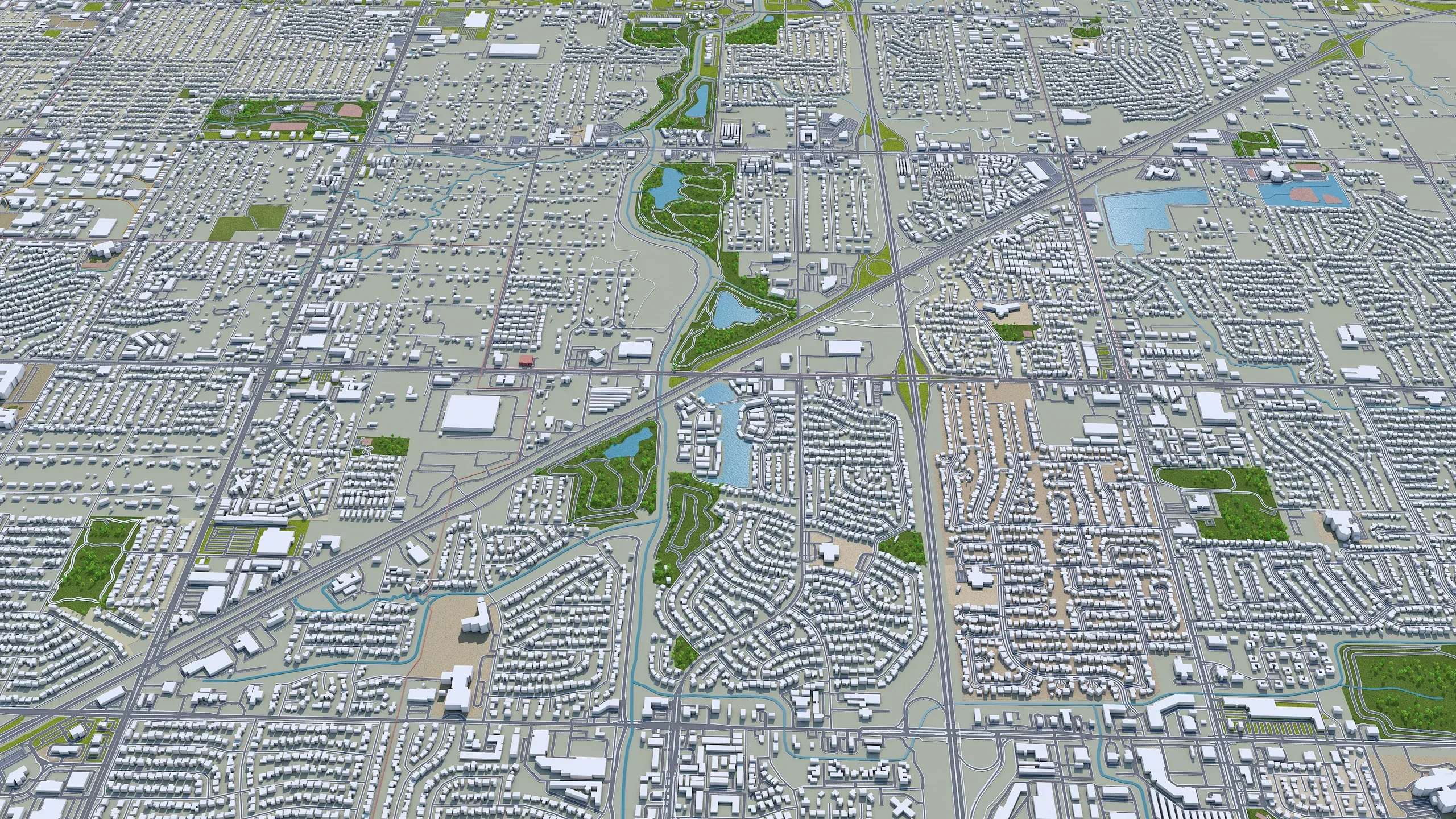 Tulsa City Oklahoma 3D Model 60km