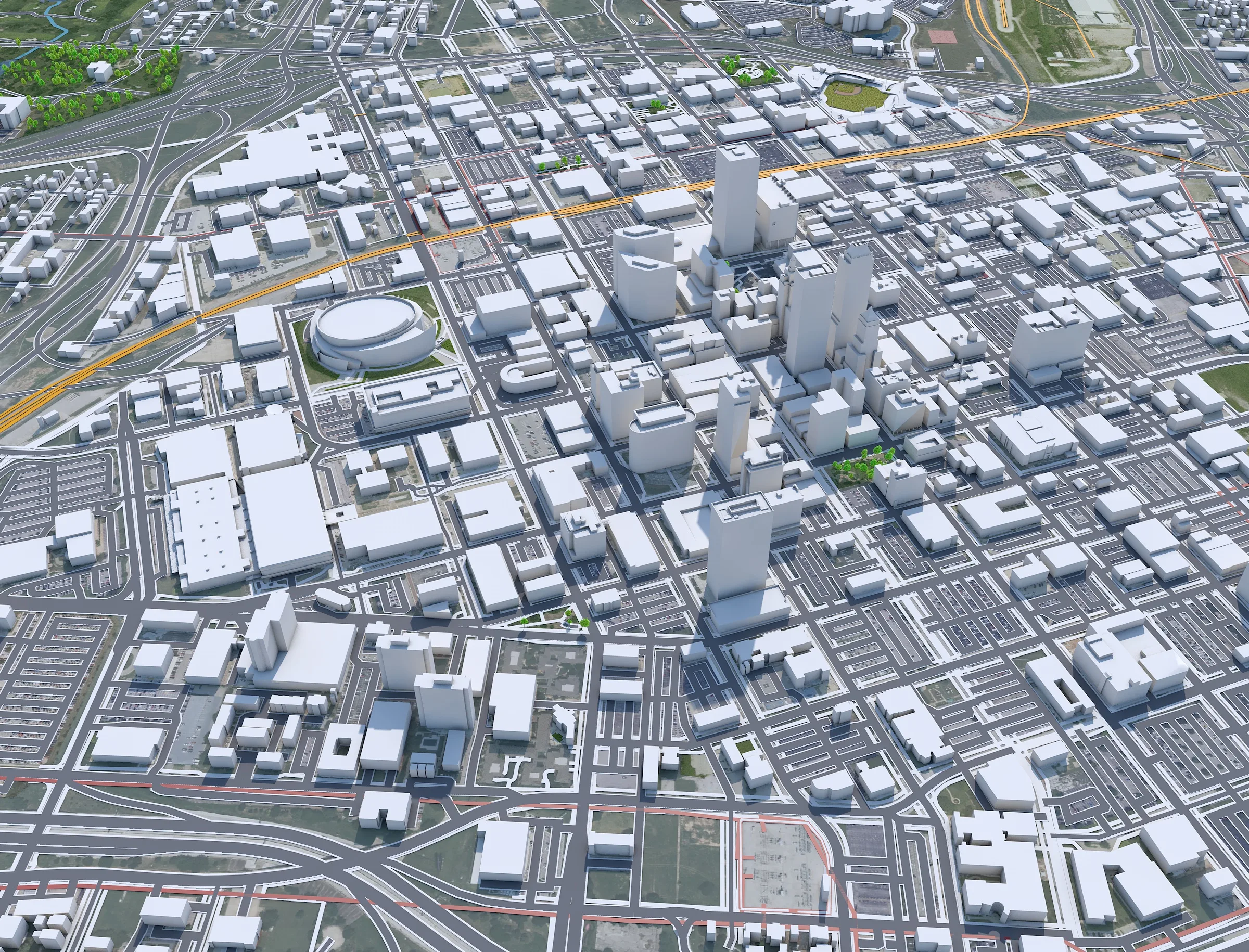 Tulsa City Oklahoma 3D Model 60km