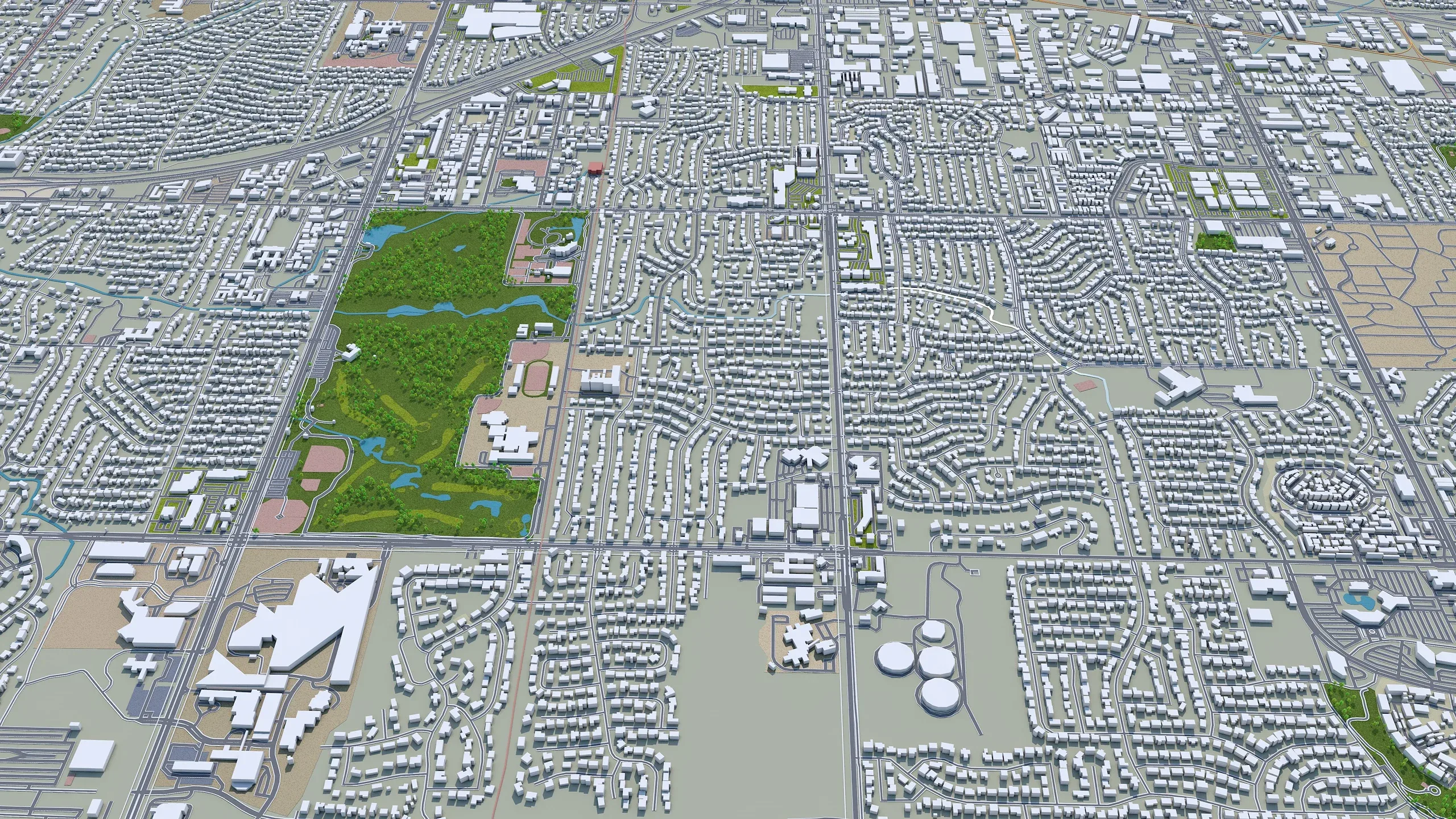 Tulsa City Oklahoma 3D Model 60km