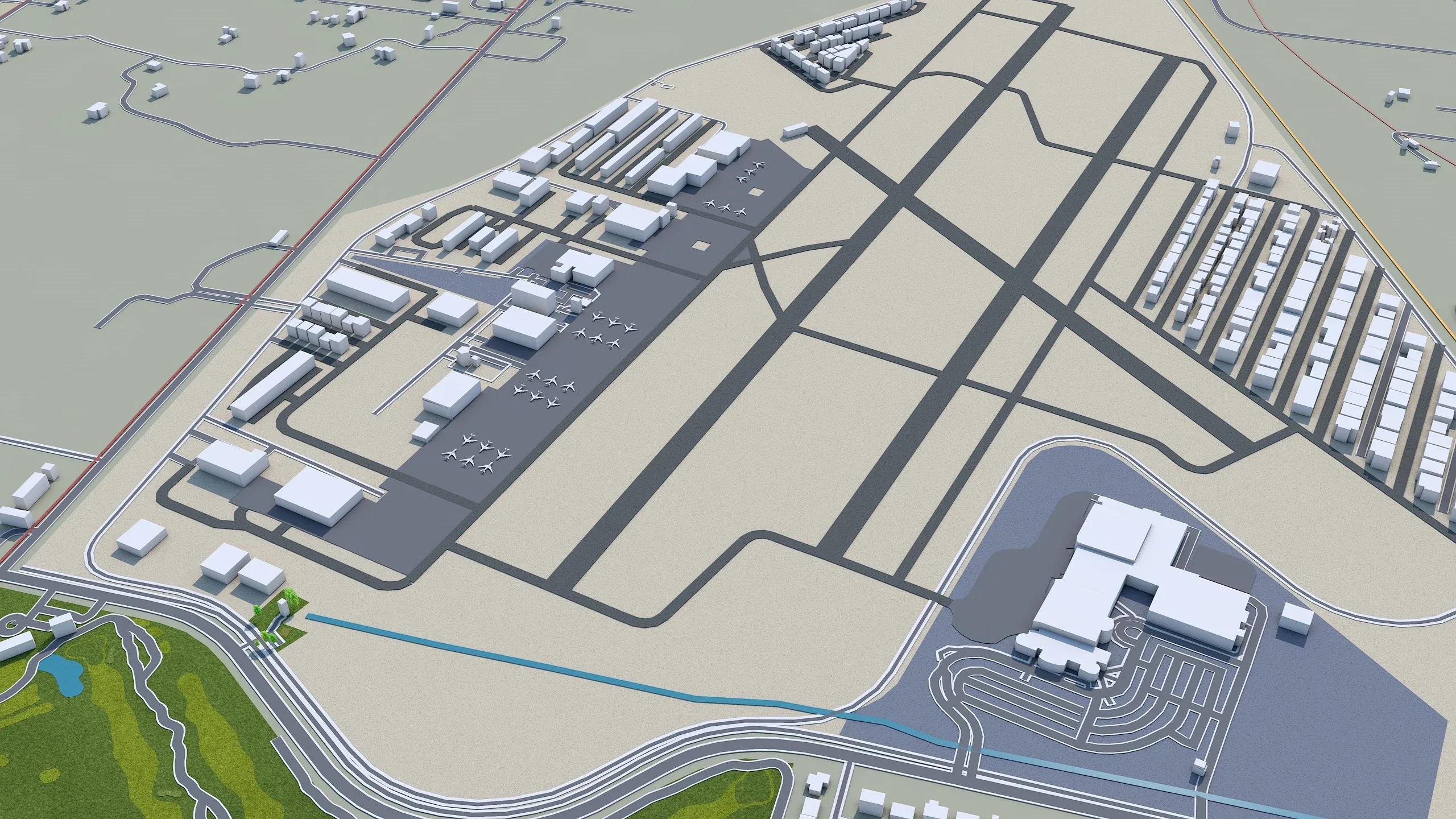 Tulsa City Oklahoma 3D Model 60km