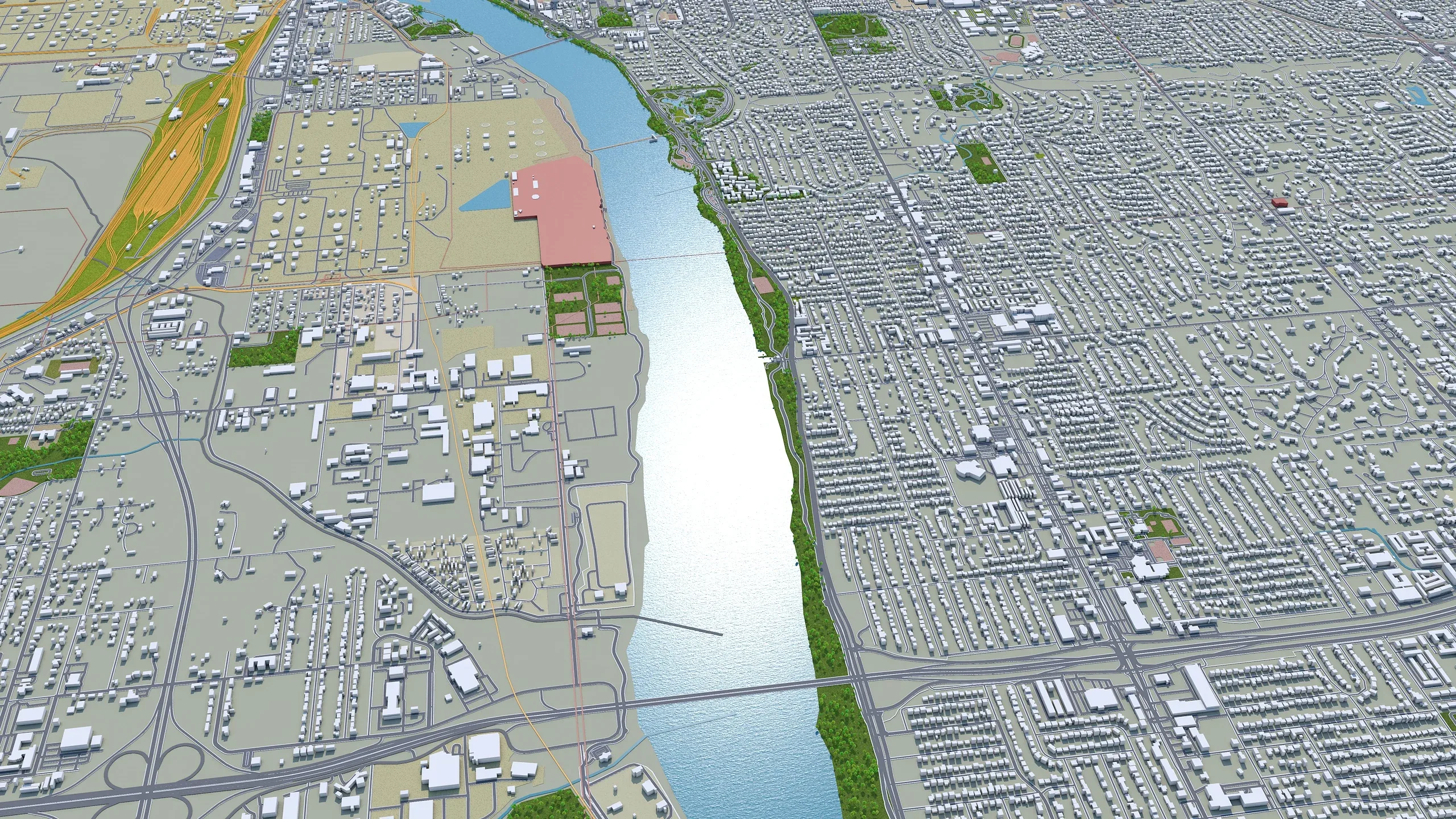 Tulsa City Oklahoma 3D Model 60km