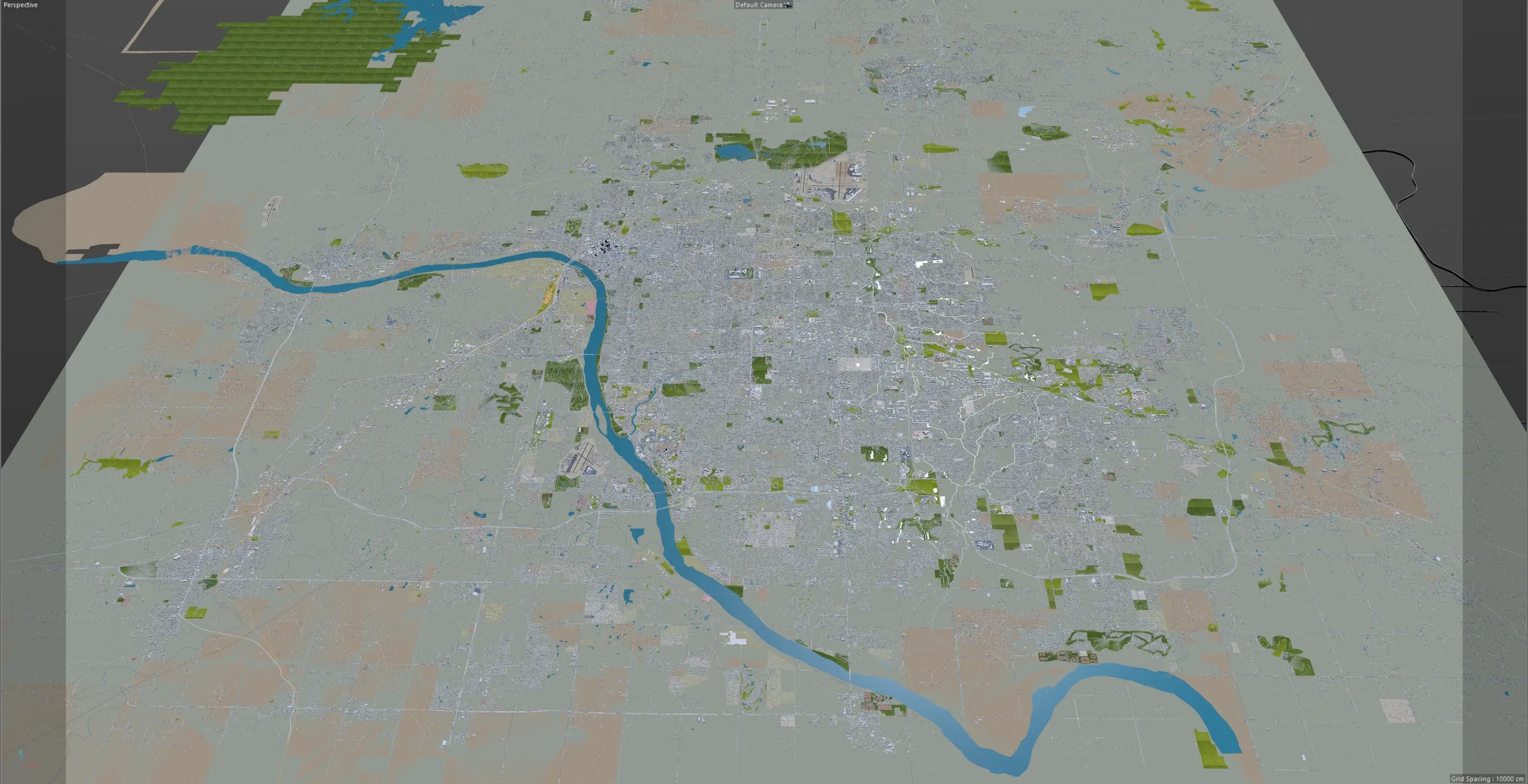 Tulsa City Oklahoma 3D Model 60km