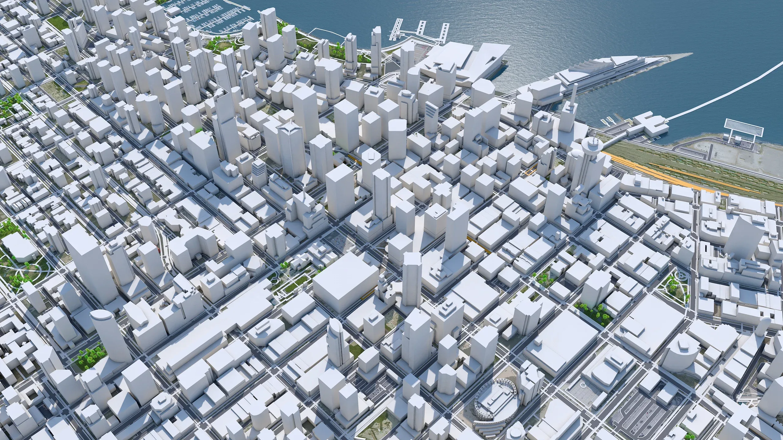 Vancouver Downtown City Canada 3D Model 6km