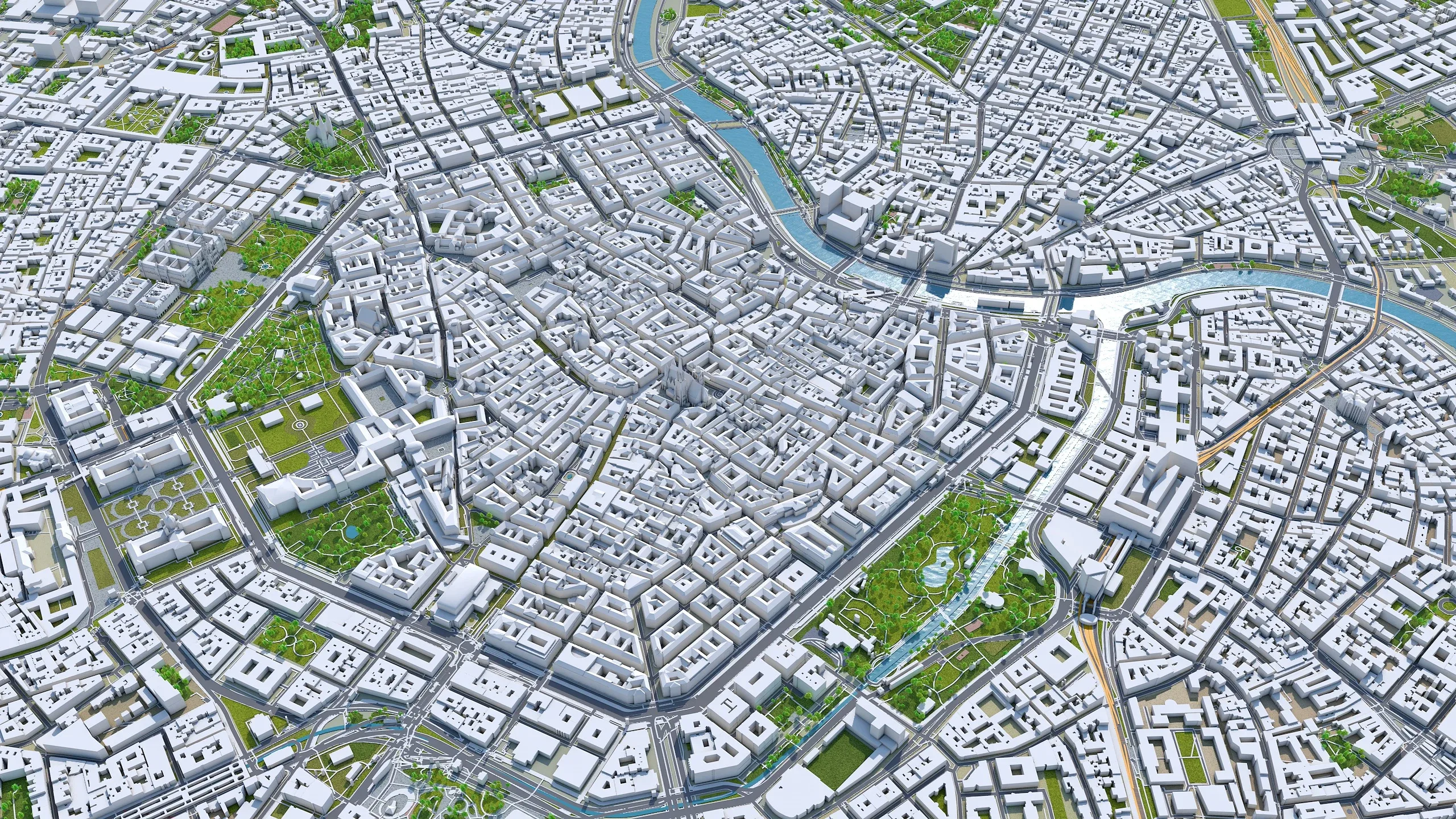 Vienna Downtown City Austria 3D Model 8km