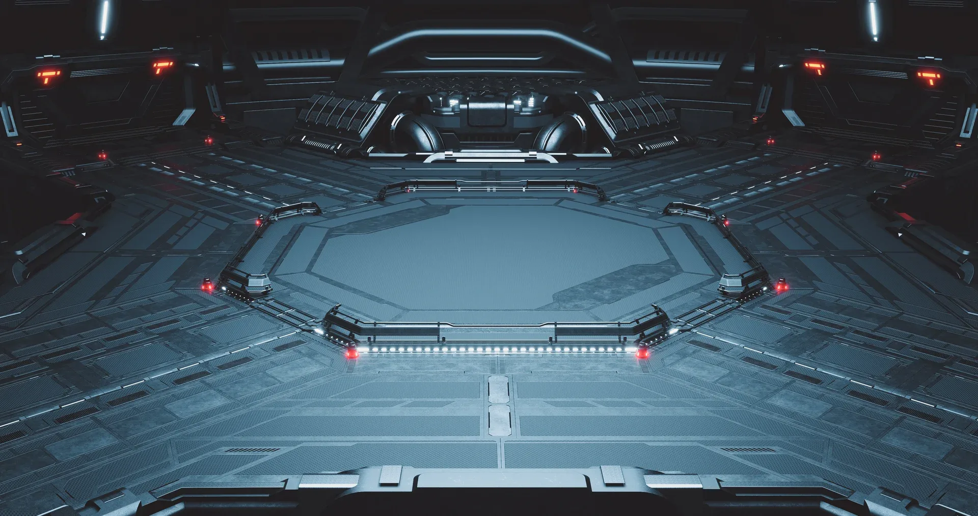 Sci-fi Industrial Hangar Scene -Time Travel