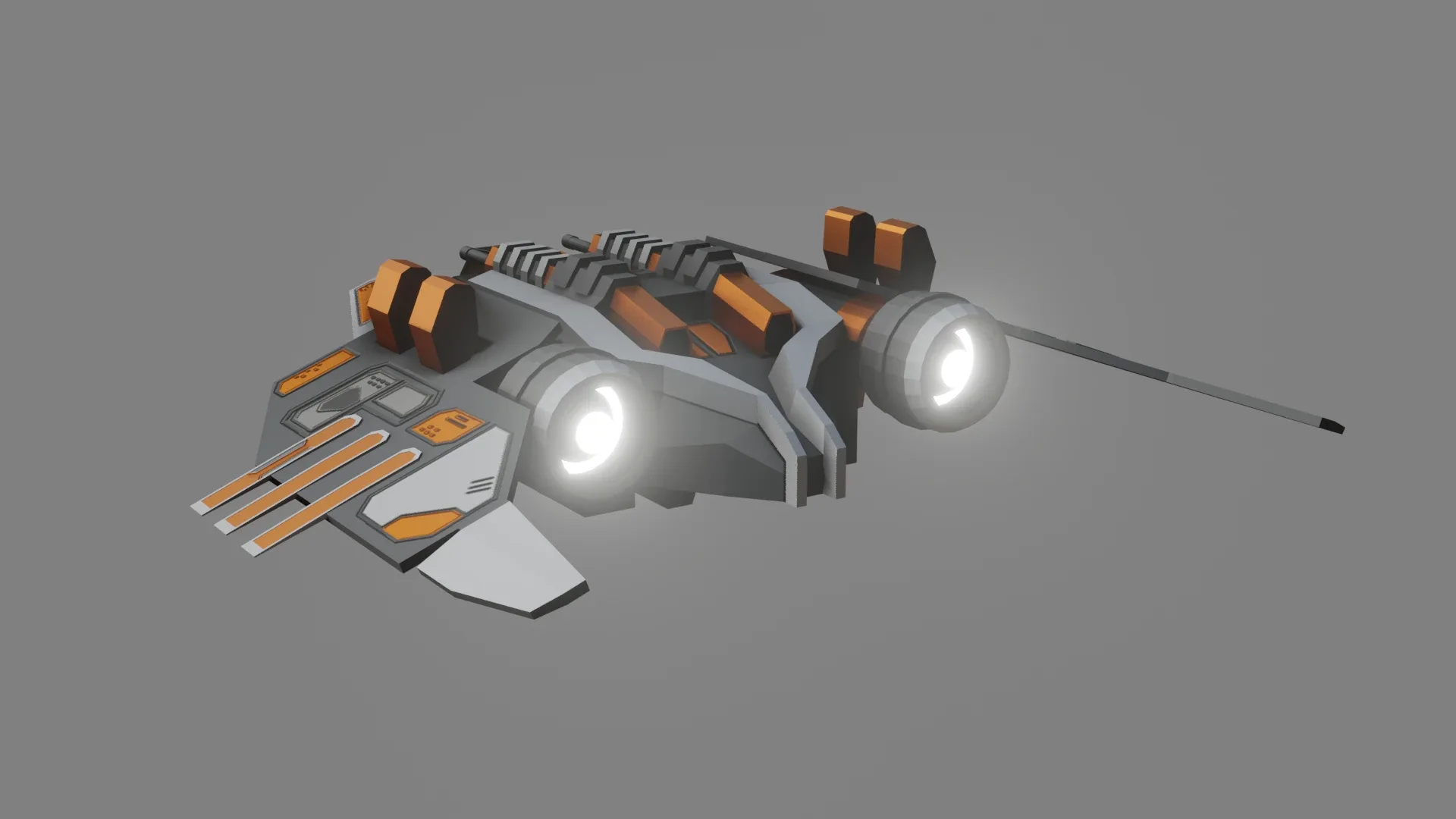 Sci-Fi Fighter Ship v1- Low Poly - Game Ready - PBR