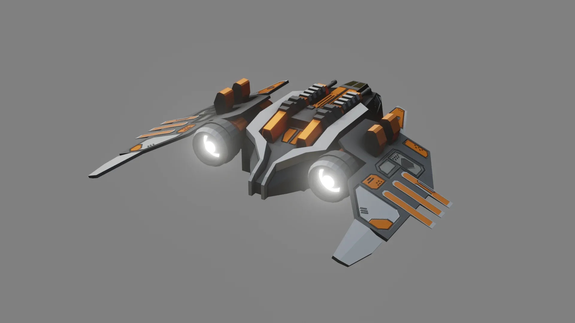 Sci-Fi Fighter Ship v1- Low Poly - Game Ready - PBR