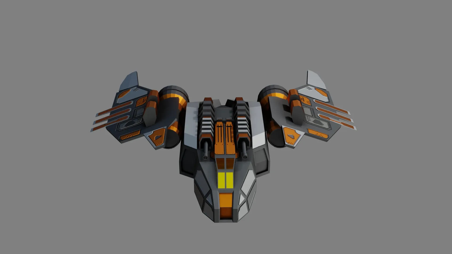 Sci-Fi Fighter Ship v1- Low Poly - Game Ready - PBR