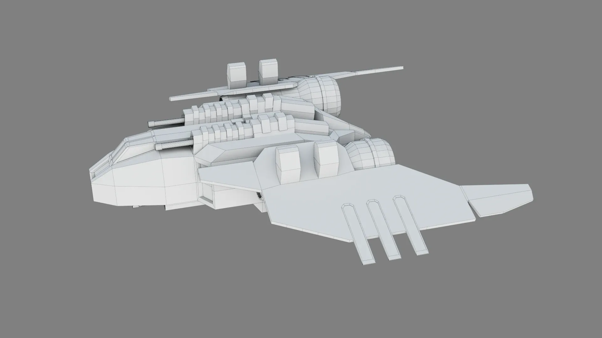 Sci-Fi Fighter Ship v1- Low Poly - Game Ready - PBR