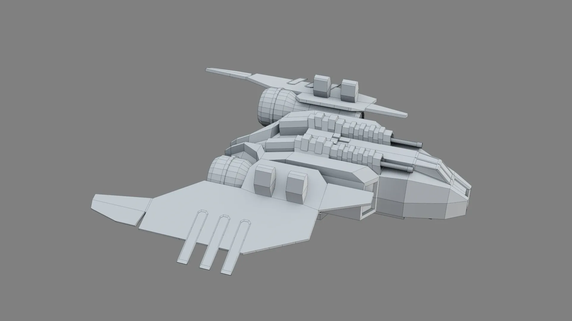 Sci-Fi Fighter Ship v1- Low Poly - Game Ready - PBR