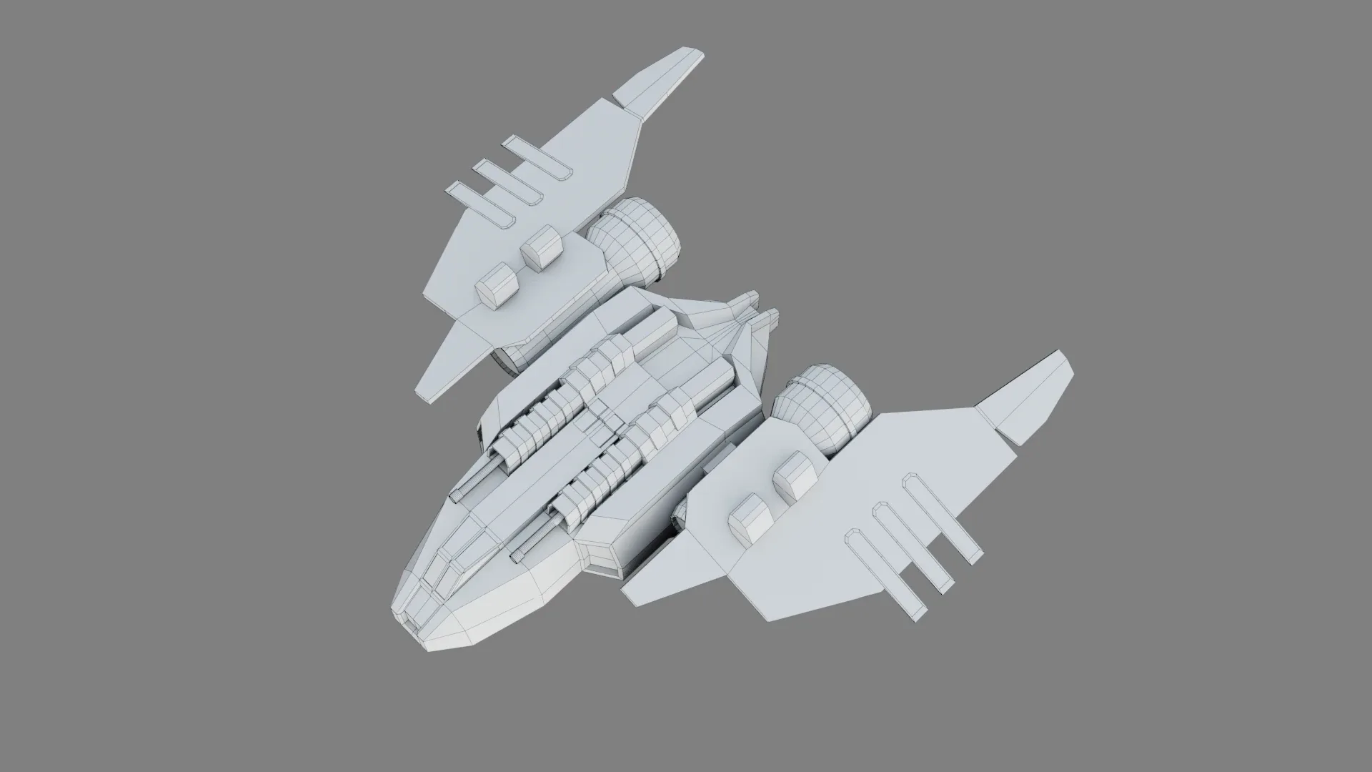 Sci-Fi Fighter Ship v1- Low Poly - Game Ready - PBR