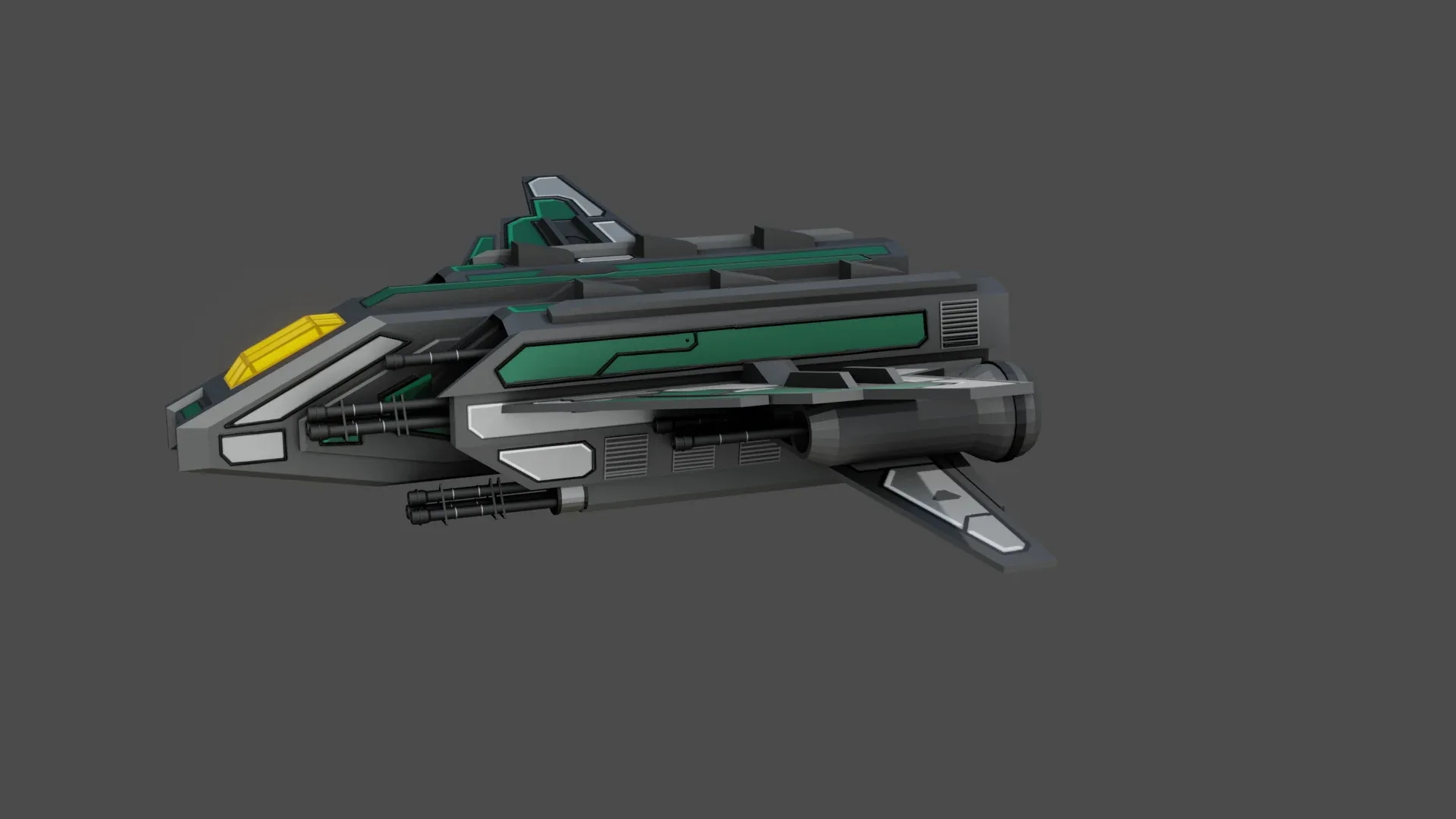 Sci-Fi  Fighter Ship -  Low Poly - Game ready - PBR