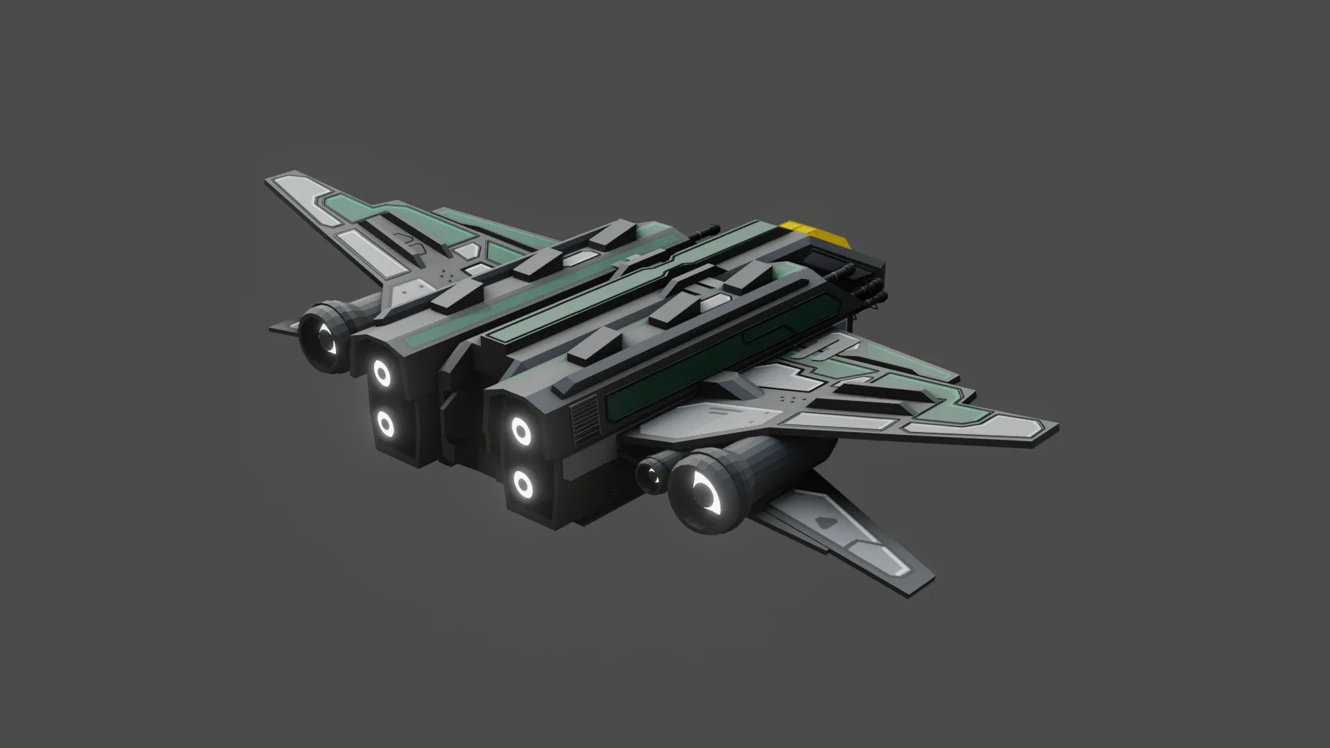 Sci-Fi  Fighter Ship -  Low Poly - Game ready - PBR