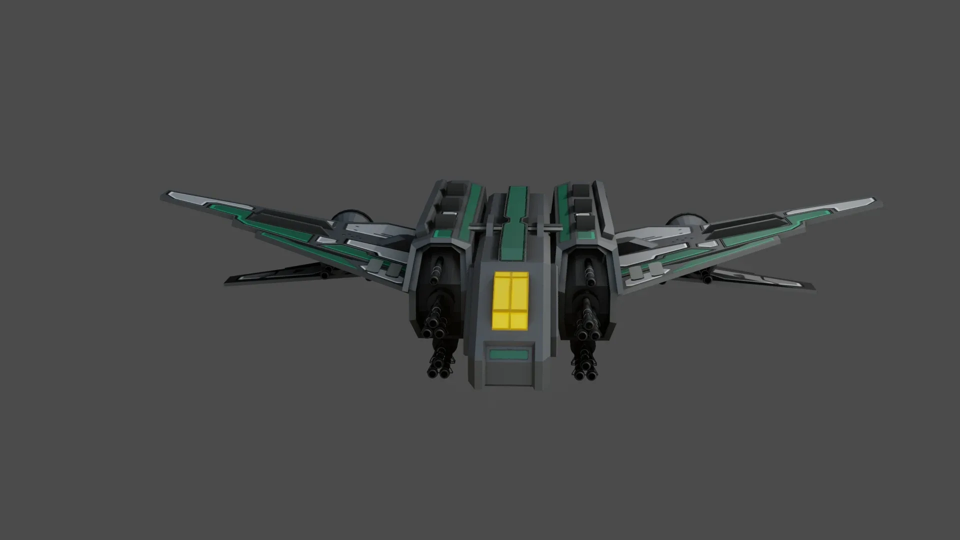 Sci-Fi  Fighter Ship -  Low Poly - Game ready - PBR