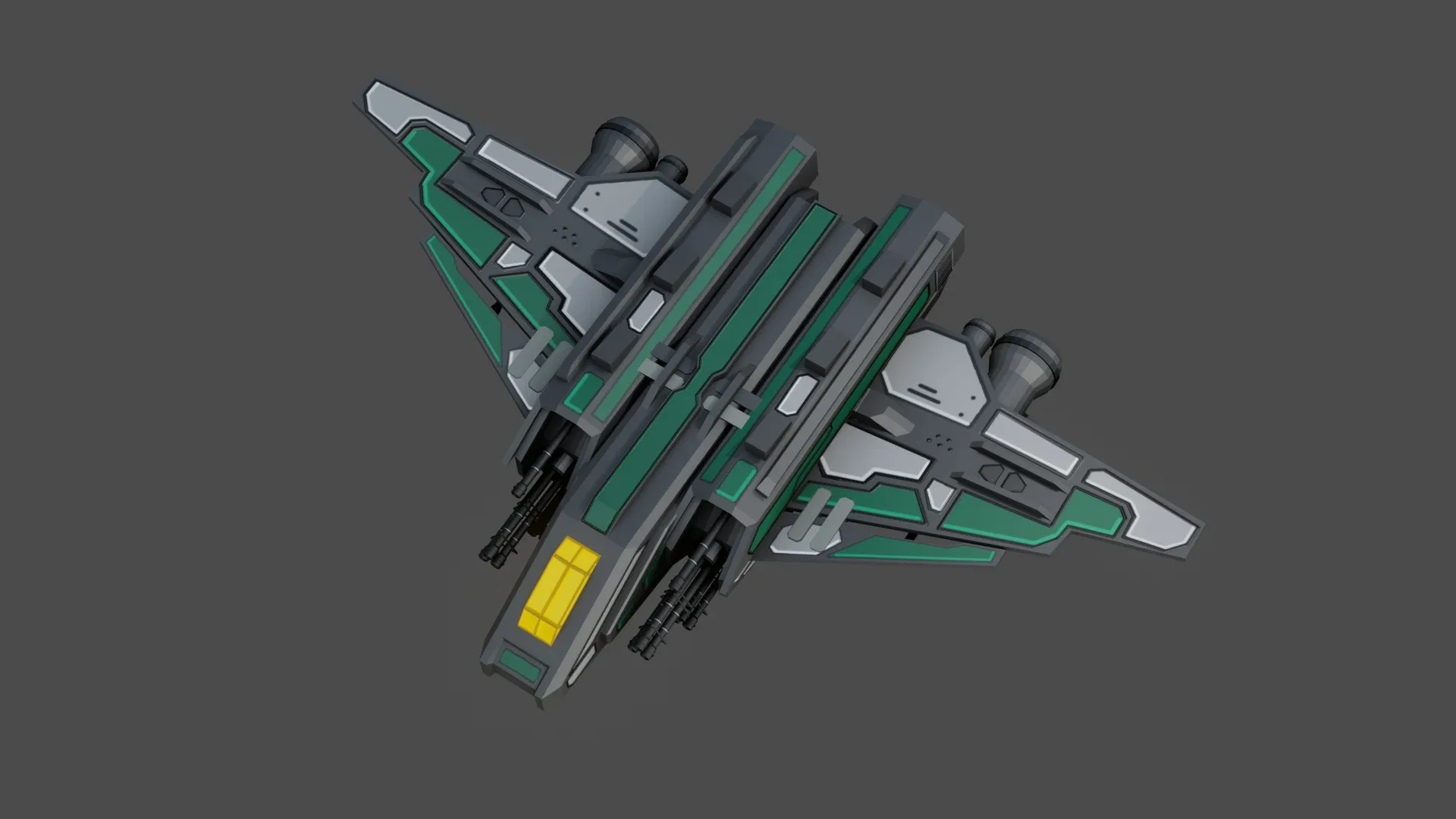 Sci-Fi  Fighter Ship -  Low Poly - Game ready - PBR