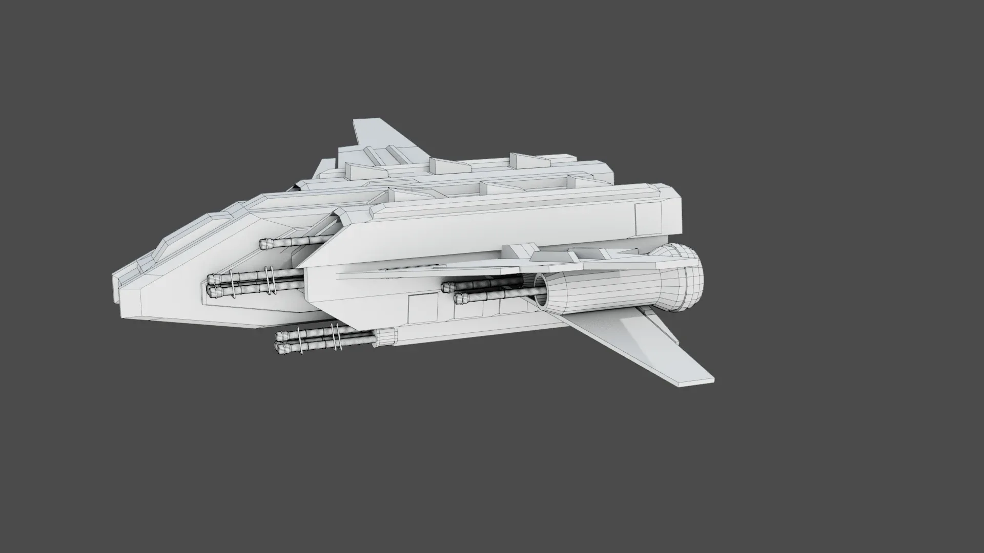 Sci-Fi  Fighter Ship -  Low Poly - Game ready - PBR