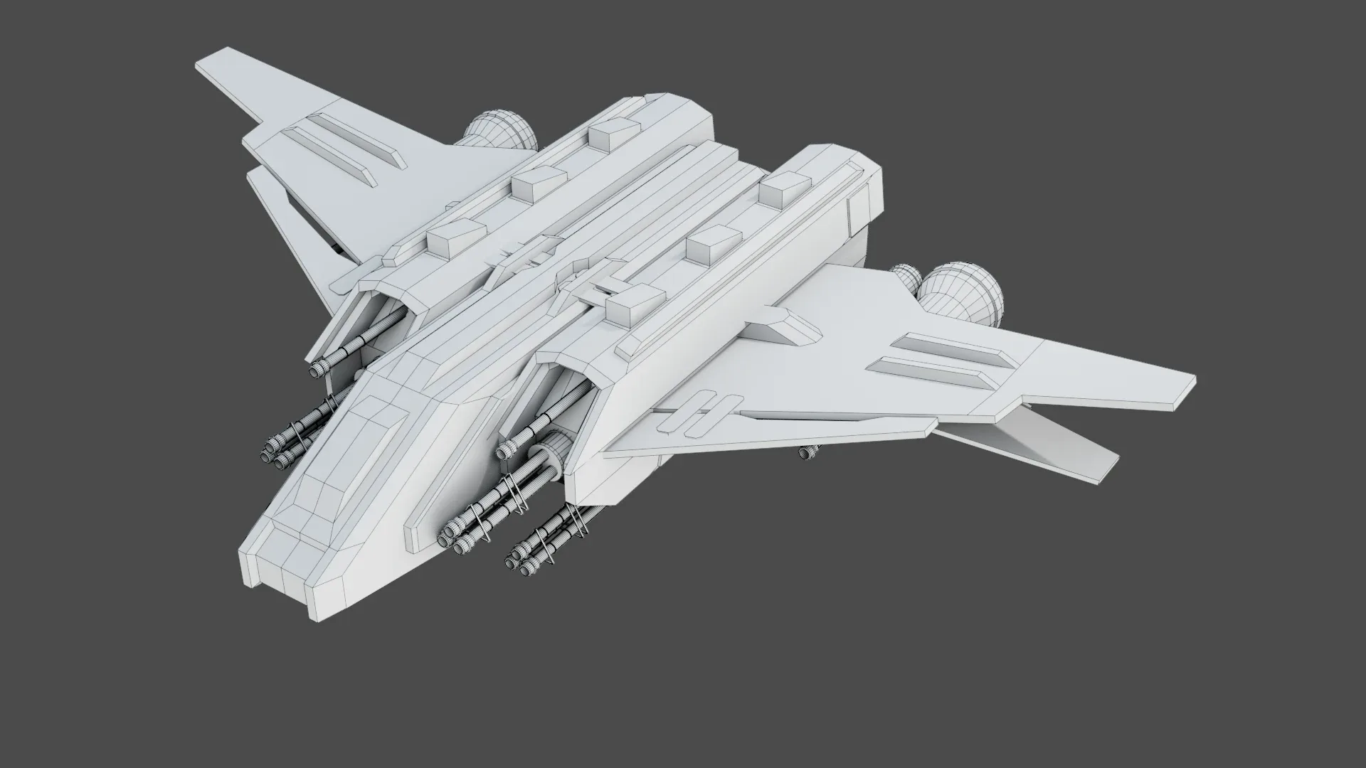 Sci-Fi  Fighter Ship -  Low Poly - Game ready - PBR