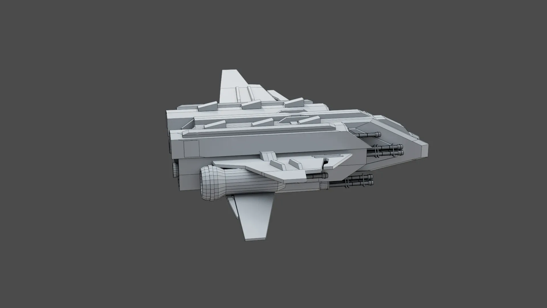 Sci-Fi  Fighter Ship -  Low Poly - Game ready - PBR