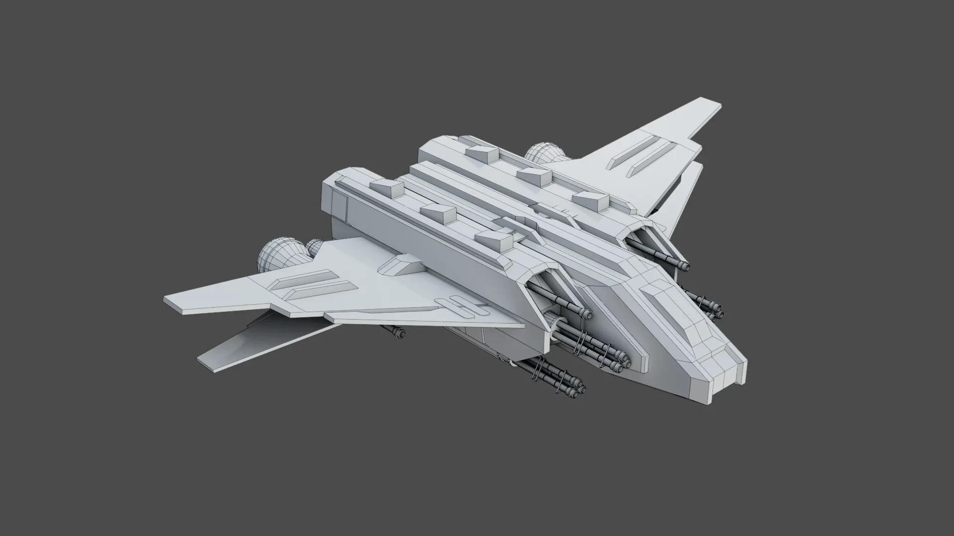 Sci-Fi  Fighter Ship -  Low Poly - Game ready - PBR