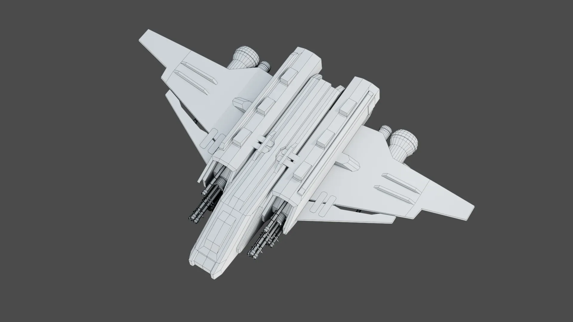 Sci-Fi  Fighter Ship -  Low Poly - Game ready - PBR