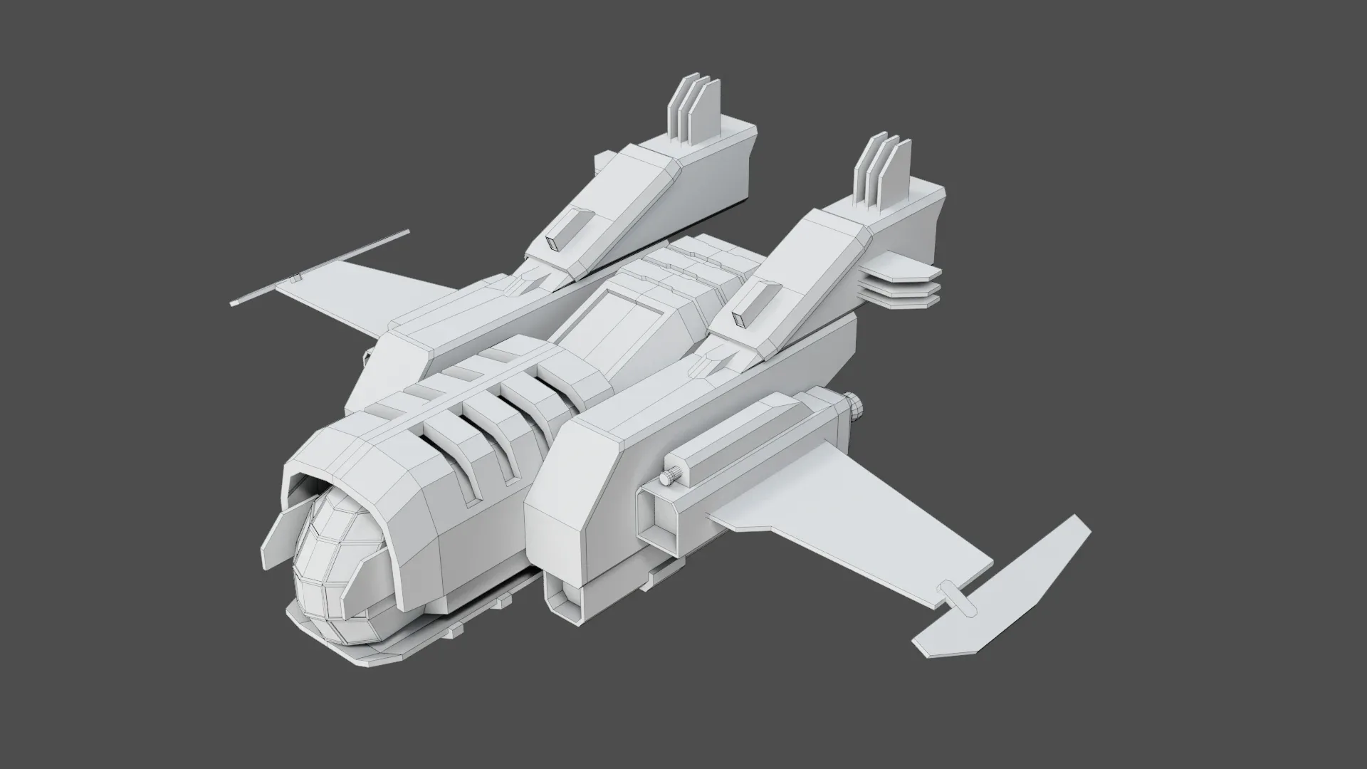 Sci-Fi Fighter Ship v3 - Low Poly - Game ready - PBR