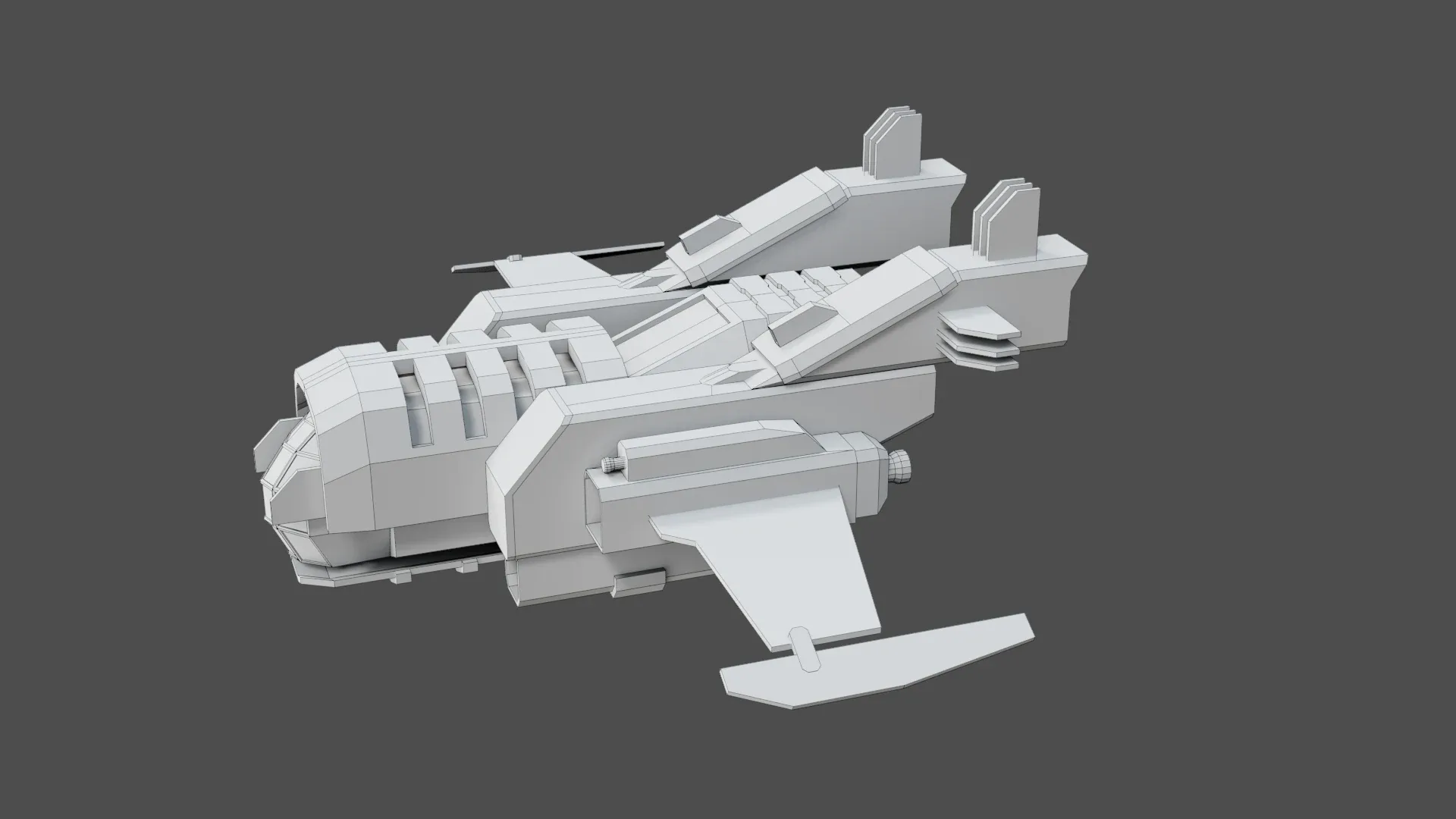 Sci-Fi Fighter Ship v3 - Low Poly - Game ready - PBR