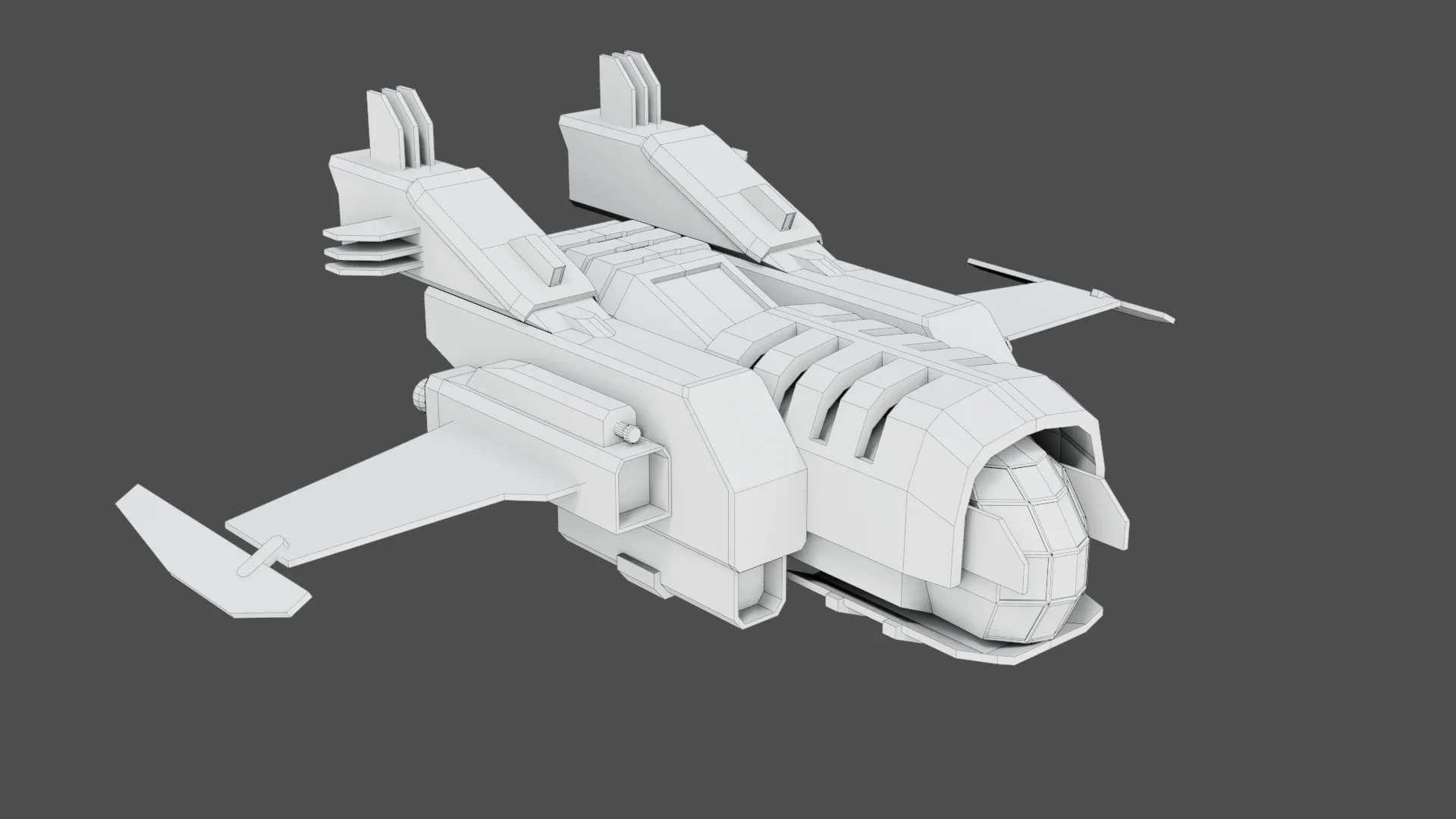 Sci-Fi Fighter Ship v3 - Low Poly - Game ready - PBR