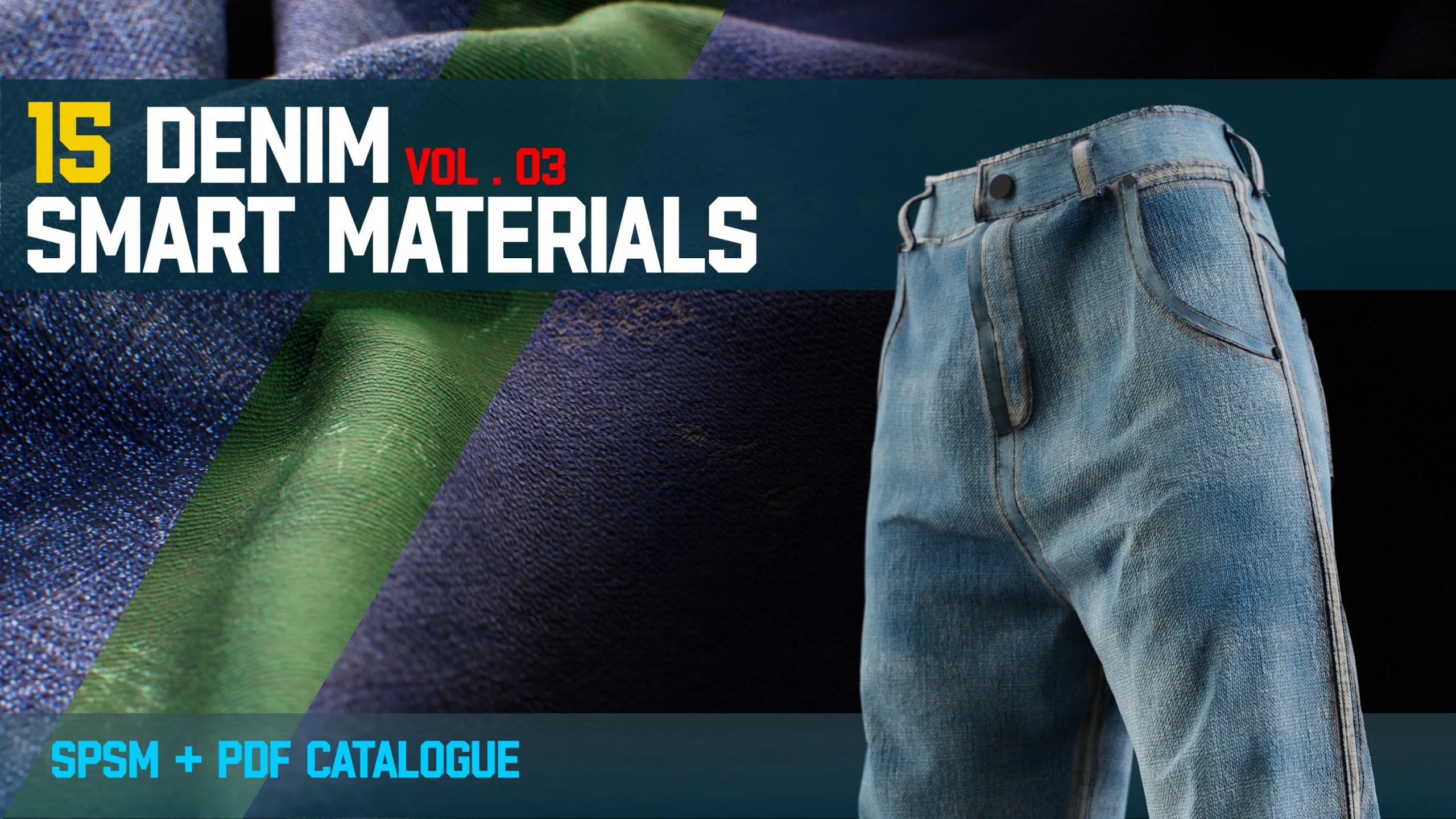 ” 15 High Detailed Denim Smart Materials ” (vol.3)