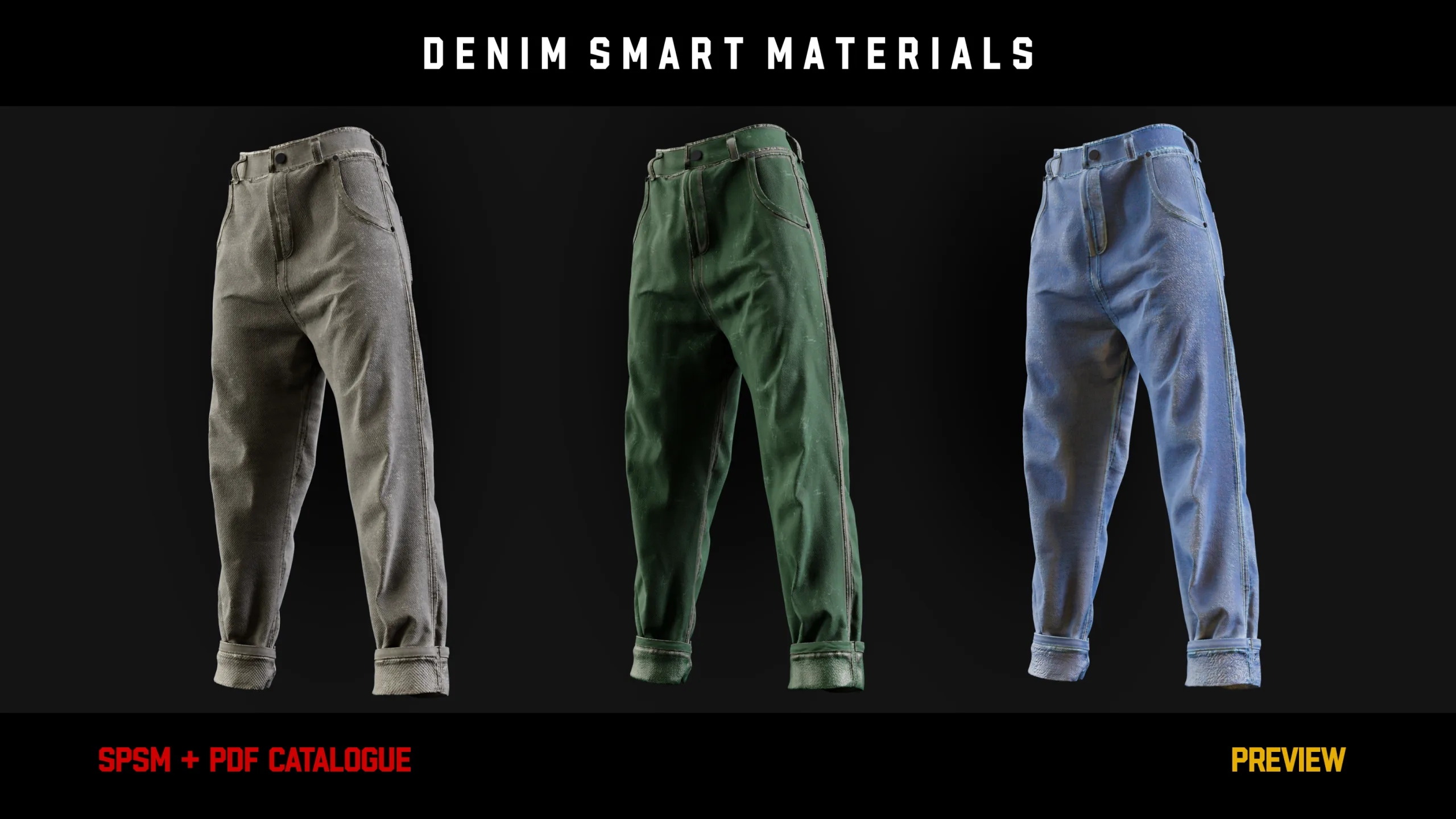 ” 15 High Detailed Denim Smart Materials ” (vol.3)