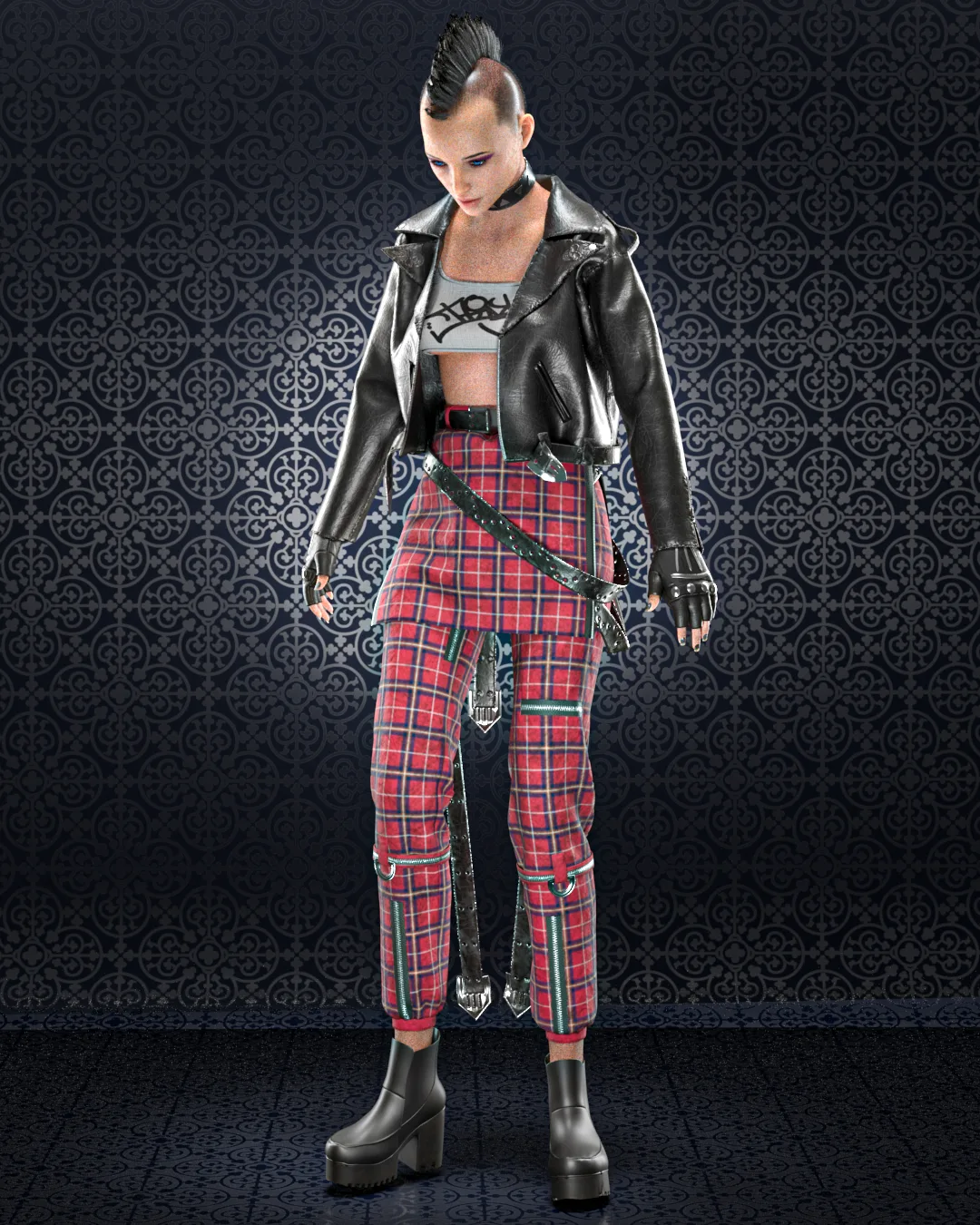 Punk No.2 (Marvelous Designer & Clo3d & FBX & OBJ & Texture)